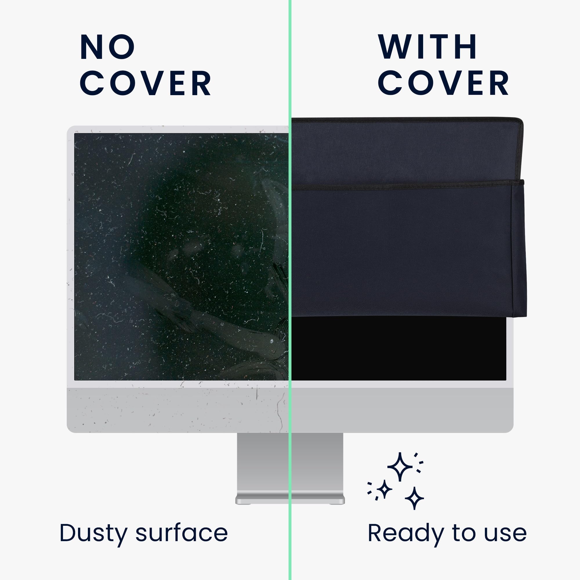 kwmobile 31-32 Inch Monitor Cover - Dustproof Computer Screen Protector in Dark Blue | Perfect for Office, Home & Gaming Setup Protection