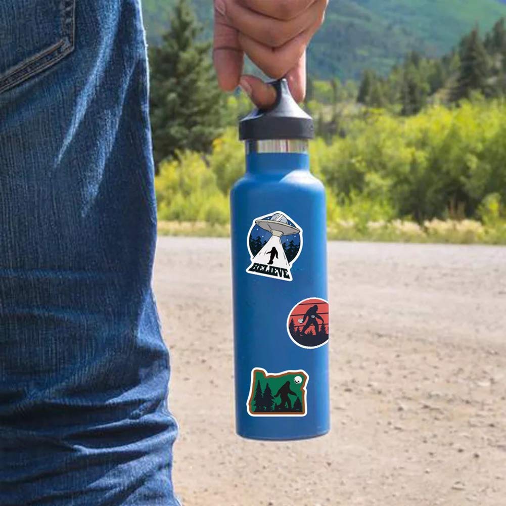 50 Pcs Waterproof Bigfoot Stickers | Durable Vinyl Decals for Water Bottles, Laptops, Refrigerators, Luggage, Phones & Skateboards - Perfect for Outdoor Adventures, Camping & Travel Gear Customization