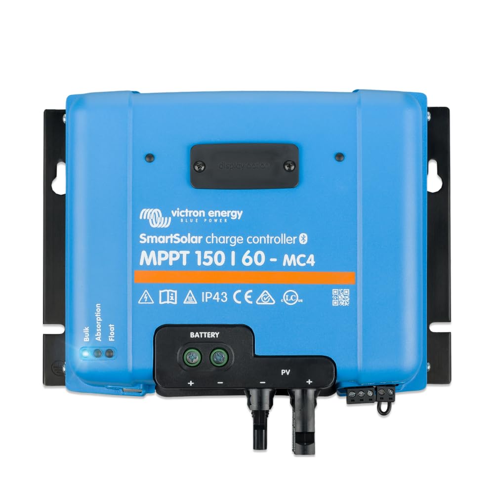 Victron Energy SmartSolar MPPT 150V 60A Solar Charge Controller with Bluetooth - MC4 Compatible for 12/24/36/48V Solar Panels - Perfect for Off-Grid Homes, RVs & Marine Applications