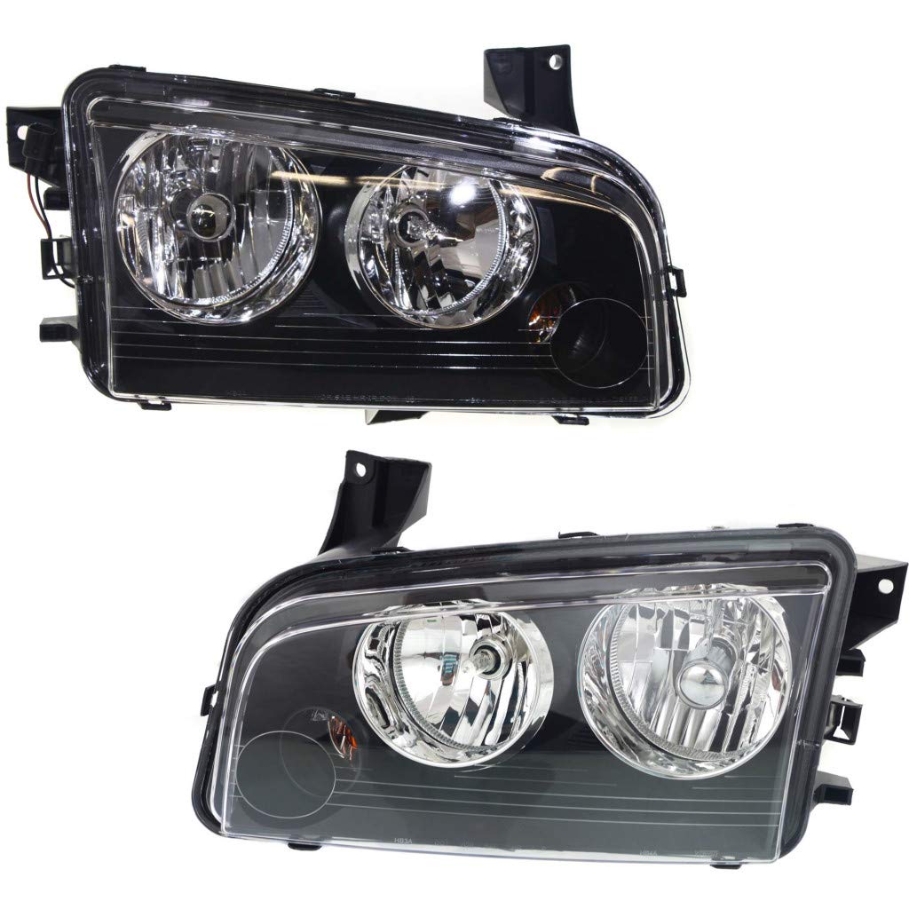 Dodge Charger Headlight Assembly Pair - Compatible with 2006-2010 Models (Driver & Passenger Side) | CH2502206 & 4806165AJ Replacement | Perfect for Night Driving & Car Restoration Projects