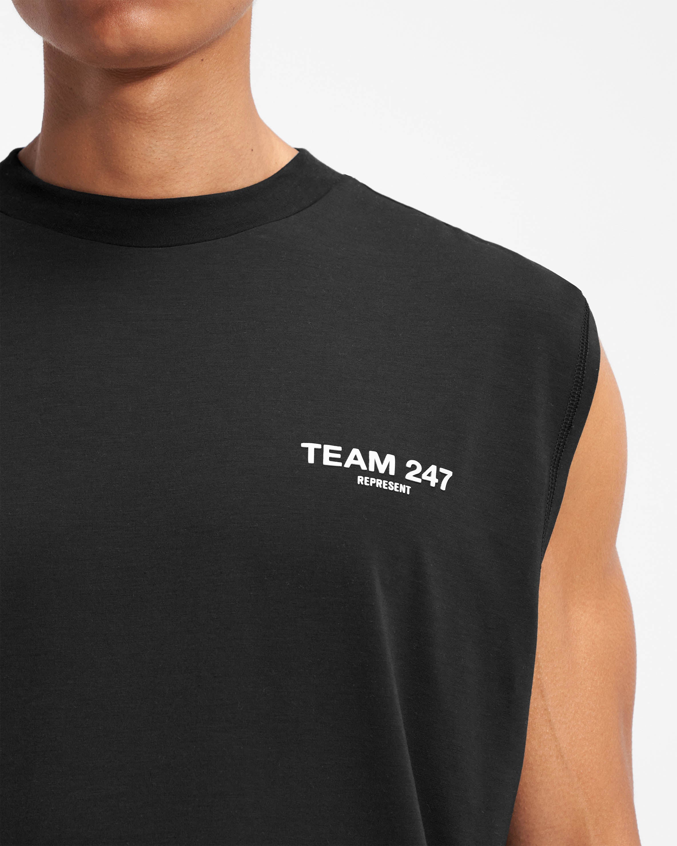 Team 247 Oversized Tank Top for Women - Black | Loose Fit Casual Wear for Summer, Gym, and Beach