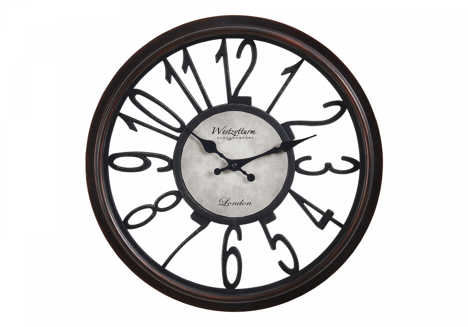 Chronos Wooden Wall Clock - Classic Brown Vintage Style for Home, Office & Living Room Decor | Silent Non-Ticking Battery Operated Analog Clock