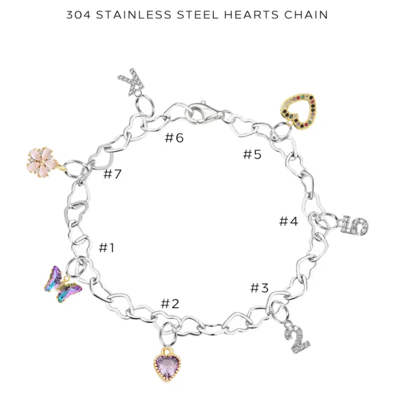 Charm Bracelet with Assorted Charms - Elegant Adjustable Jewelry for Women & Girls - Perfect for Gifts, Parties & Everyday Wear