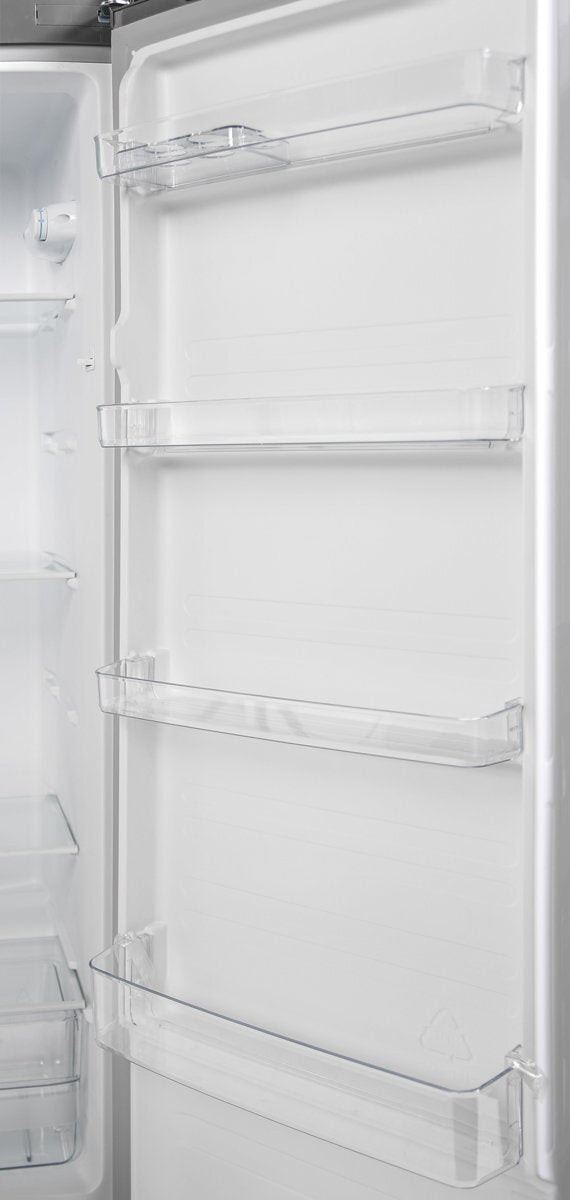 Esatto 230L Upright Fridge EUL237S - Energy Efficient Stainless Steel Refrigerator for Home & Office | Perfect for Small Kitchens, Apartments, Dorms & Commercial Spaces