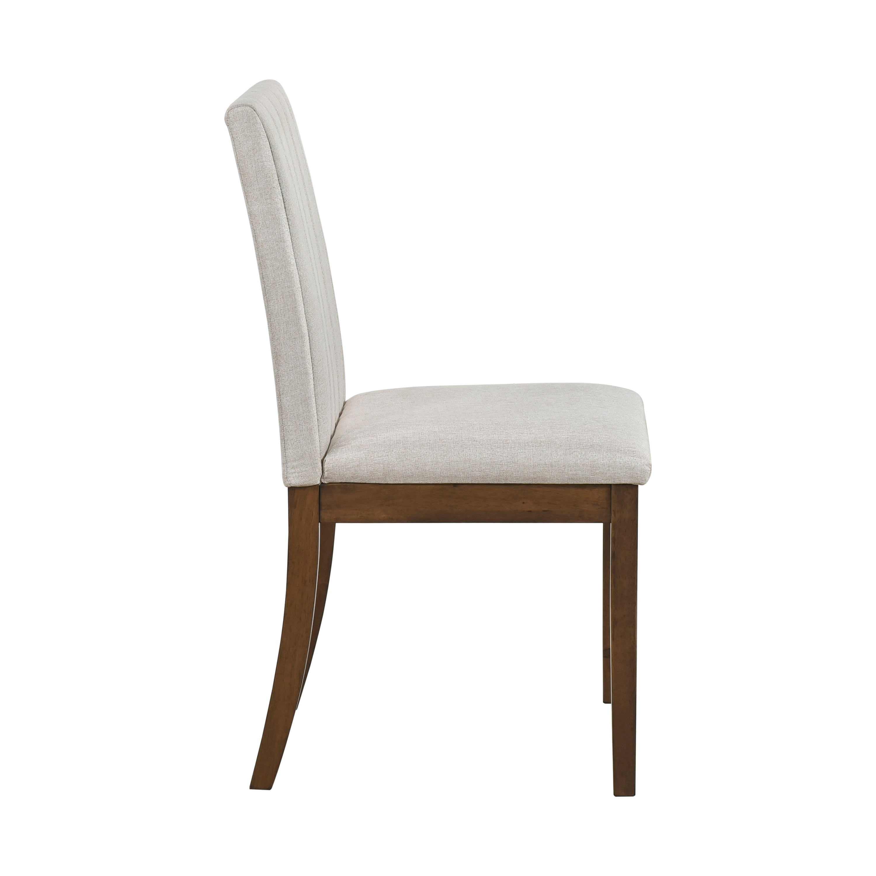 Modern Brown Fabric Upholstered Dining Chairs Set of 2 - Wooden Frame Kitchen & Dining Room Furniture for Home, Restaurant, and Office Use