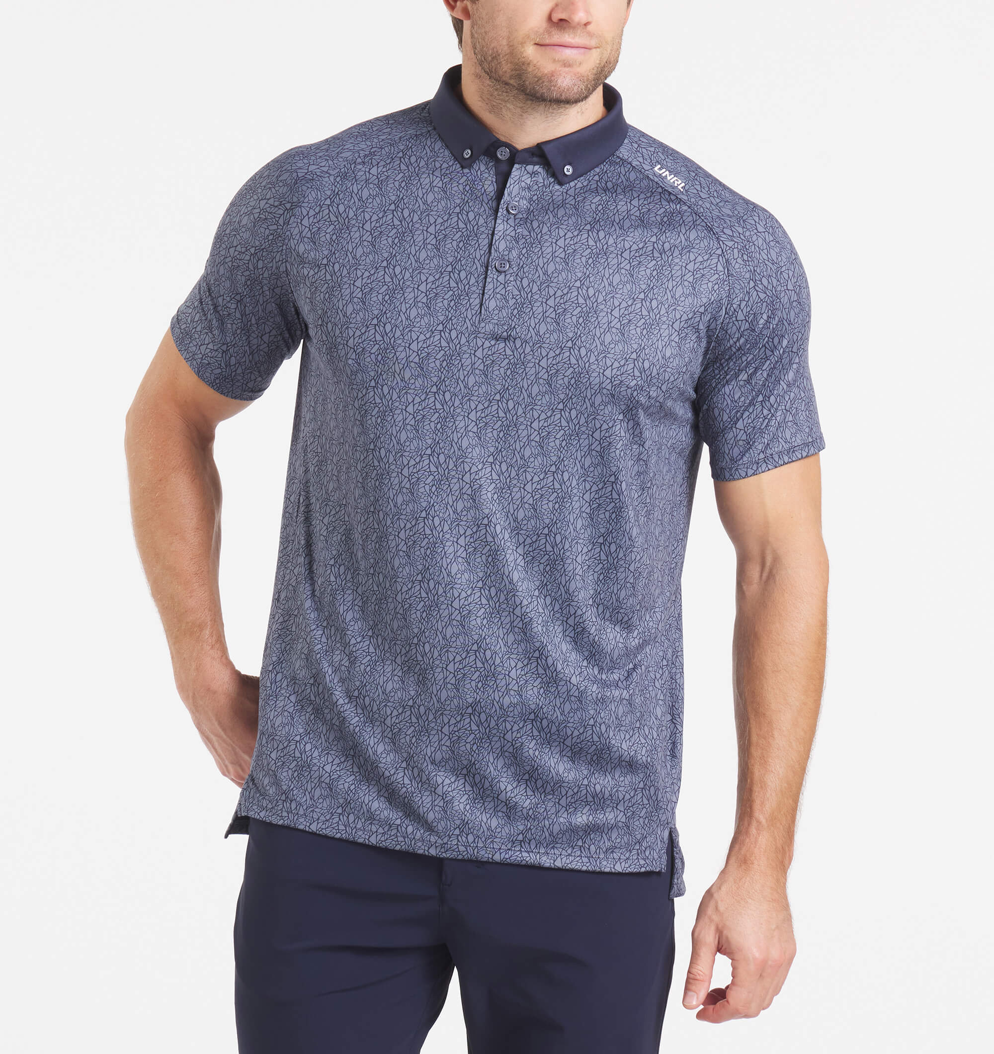 UNRL Abstract Polo Shirt for Men - Stylish Casual & Golf Wear - Breathable Comfort Fit Short Sleeve Shirt for Everyday & Sports Activities