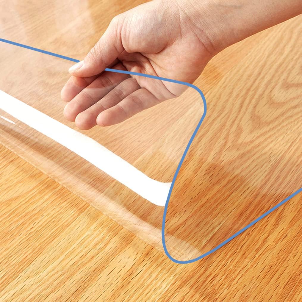 54x120 Inch Clear Plastic Table Cover Protector - Crystal Table Pad for Dining Table, Writing Desk, Countertop, Coffee Table & Night Stand - Waterproof & Scratch-Resistant for Home & Office Use