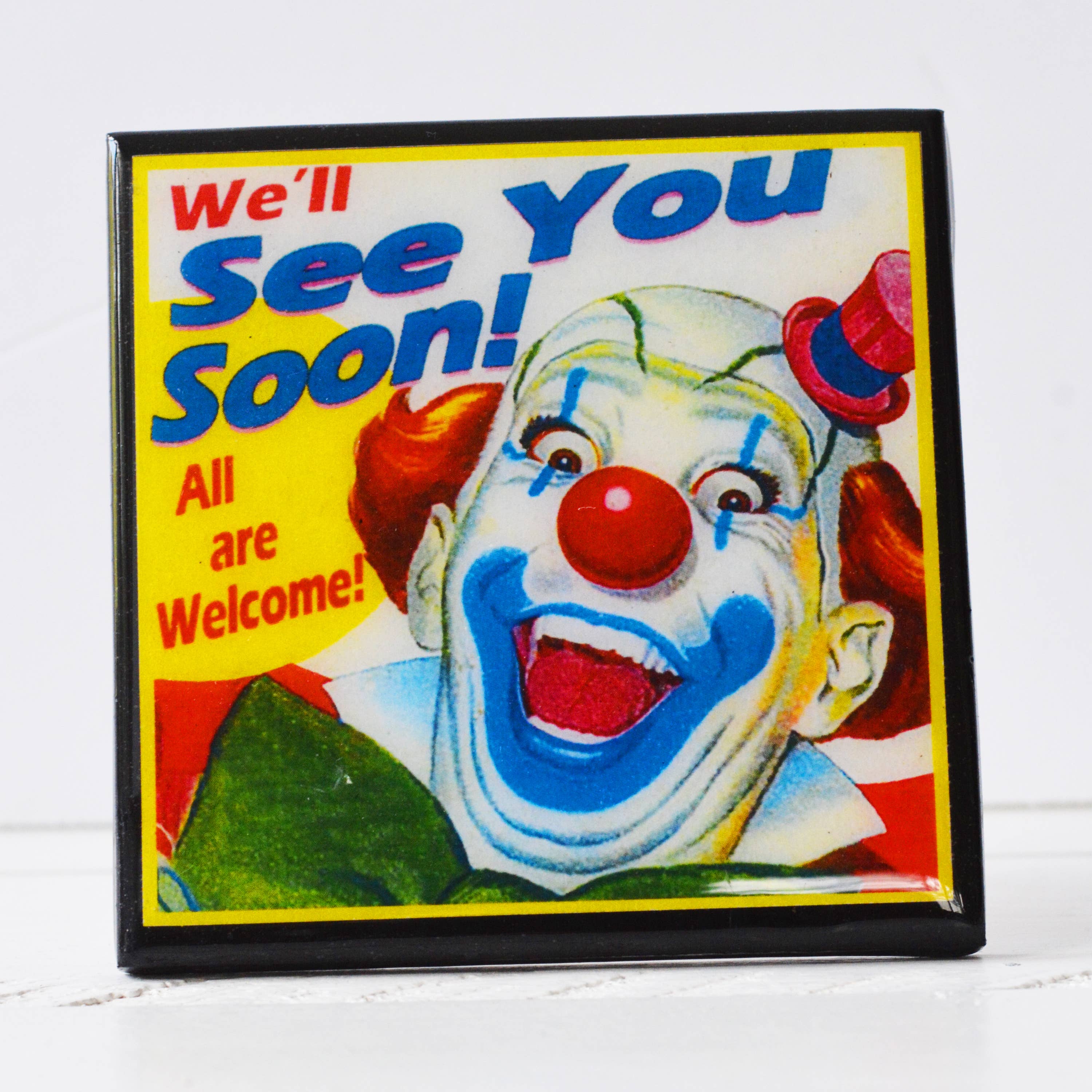 Spooky Halloween Clown Drink Coaster Set - 4-Piece Non-Slip Coasters for Beer, Wine & Coffee Mugs - Perfect for Halloween Party Decor & Home Bar Accessories