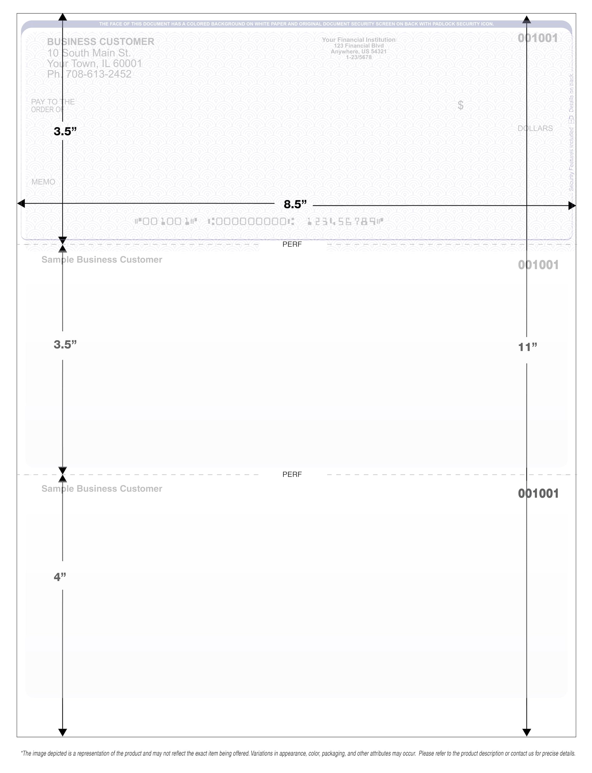 Top Quality Blank Laser & Computer Checks - 500 Sheets (Blue Green) for Business, Office & Home Use