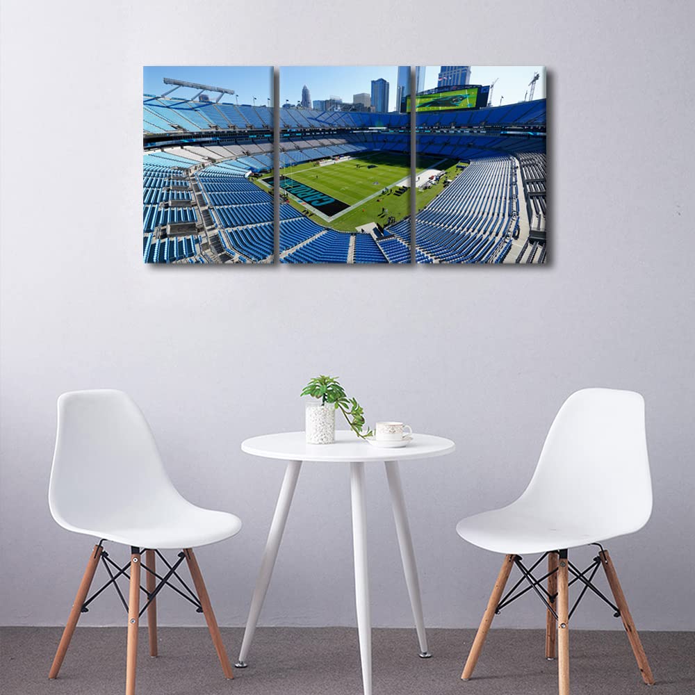 TUMOVO Large Canvas Wall Art - American Football Panthers Painting for Home & Office Decor | Bank of America Stadium Poster | Perfect Gift for Men & Boys | Ready to Hang 72