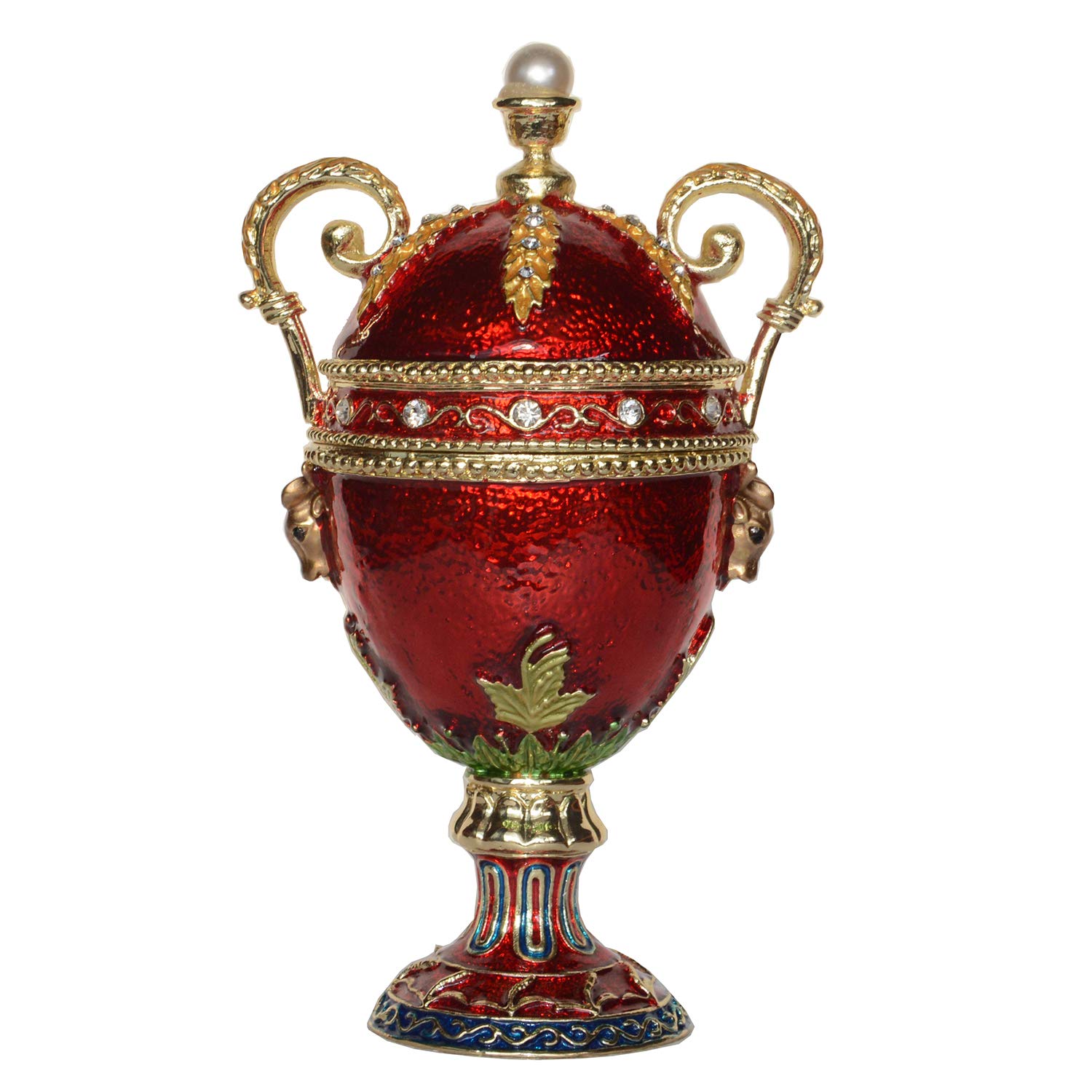 Russian Style Faberge Egg Jewelry Box - Handcrafted Trophy Egg Trinket Box for Wedding Rings, Collectibles & Gifts | Perfect for Bridal Showers, Anniversary Presents & Luxury Home Decor
