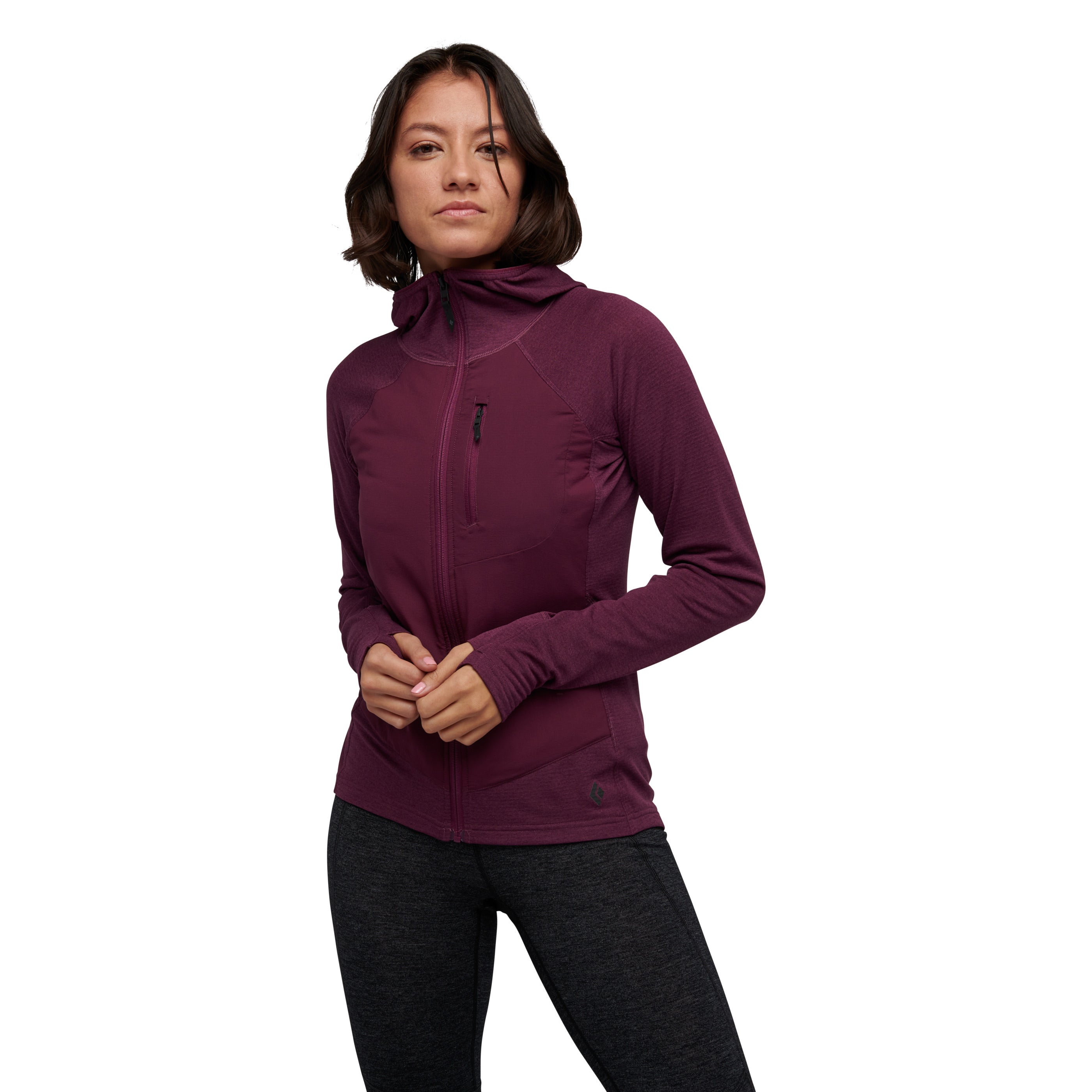 Women's Coefficient LT Hybrid Hoody - Lightweight Water-Resistant Fleece Jacket for Hiking, Running & Outdoor Activities