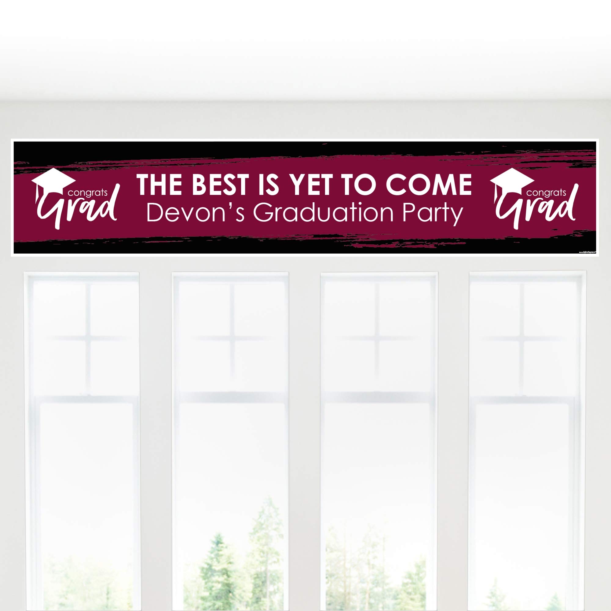 Personalized Maroon Graduation Banner - Custom Burgundy 'Best is Yet to Come' Party Decor - Perfect for Graduation Ceremonies, College Parties & Home Decor
