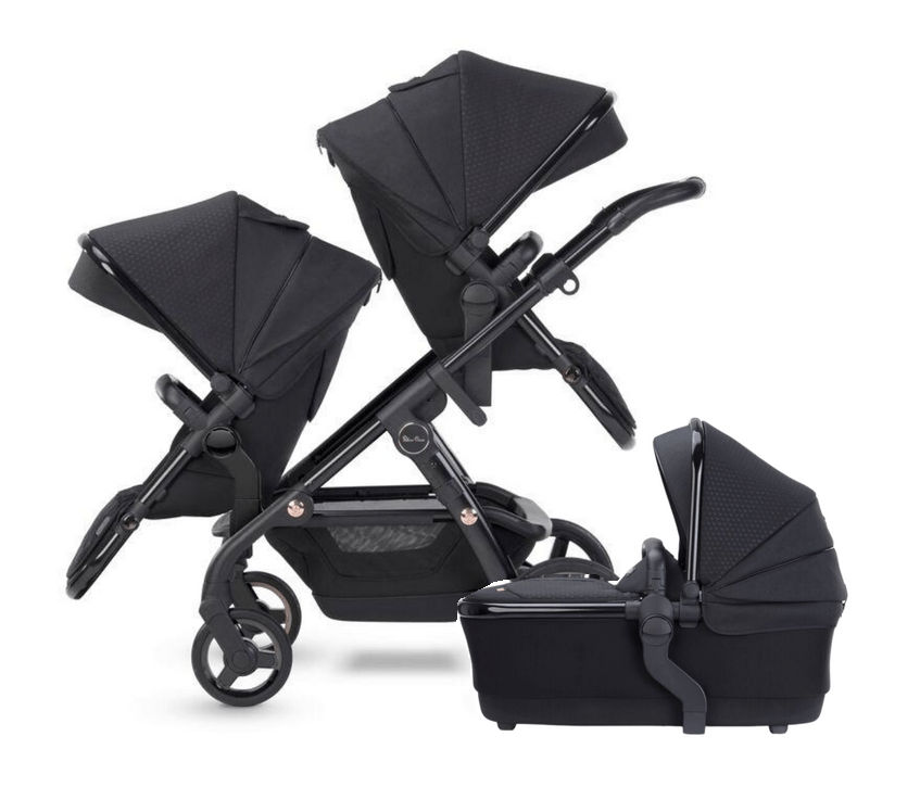 Silver Cross Wave 2022 Luxury Double Stroller for Twins - Lightweight Compact Foldable Design Perfect for Travel, Shopping & Daily Use
