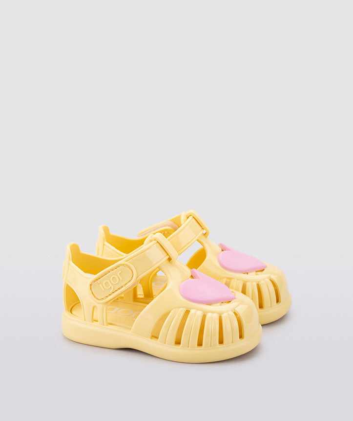 Igor Girl's S10310 Tobby Gloss Love Sandals - Vanilla | Comfortable & Stylish Kids' Sandals for Summer, Beach & Outdoor Play