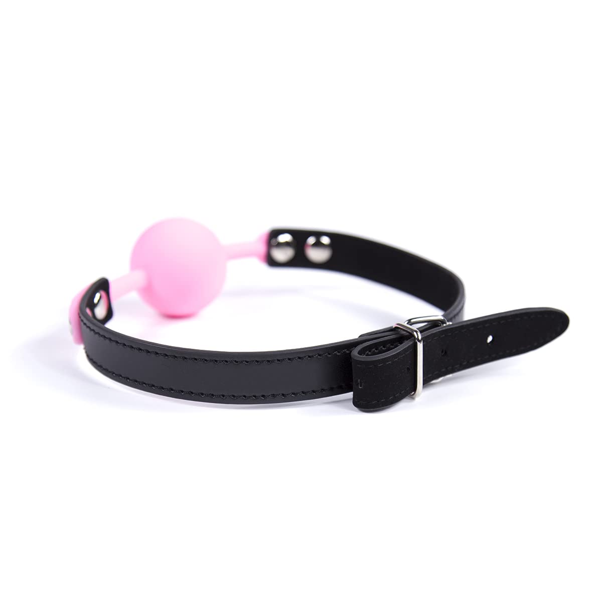 Premium Open Mouth Silicone Ball Gag for BDSM & Bondage Play - Pink (2
