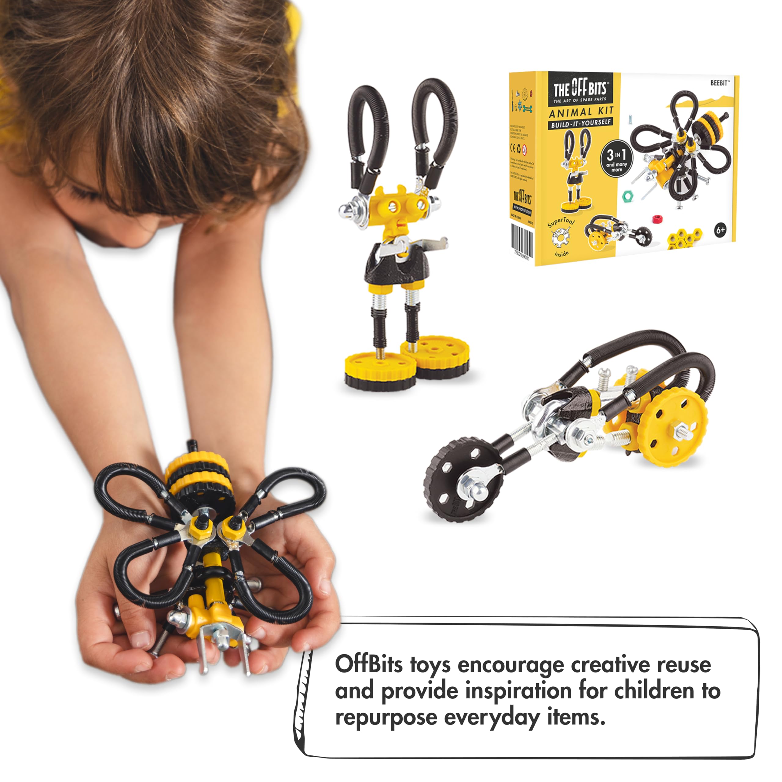 STEM Building Toys for Kids Ages 6-9 | The Off Bits DIY Robot Construction Kit - Educational Engineering Toys for Boys & Girls | Build Your Own Animal Robots | Perfect for Classroom STEM Activities, Birthday Gifts & Creative Play