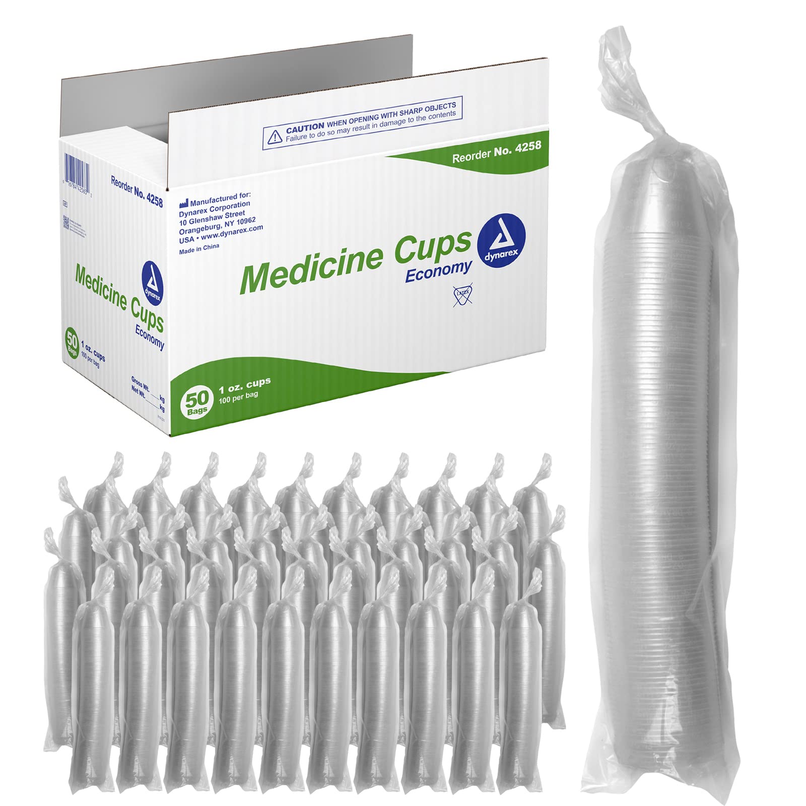 Dynarex 1oz Translucent Plastic Medicine Cups for Accurate Liquid & Medication Measurement - Easy-to-Read CC/ML Graduations (Case of 5000) | Ideal for Hospitals, Clinics & Home Healthcare Use