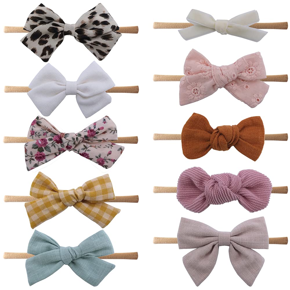 Baby Headbands with Bows for Newborns & Toddlers - Soft Elastic Nylon Hair Accessories for Girls (0-24 Months) | Perfect for Photoshoots, Birthday Parties & Everyday Outfits