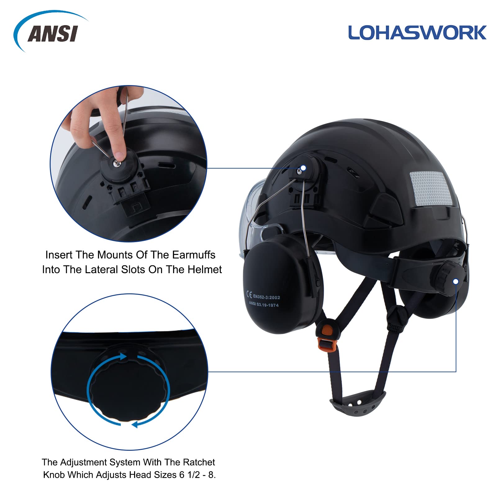 ANSI Z87.1 Certified Safety Hard Hat with Visor & Ear Protection - Professional Arborist Chainsaw Helmet for Forestry Work & Tree Climbing - Ideal for Logging, Construction & Outdoor Safety Gear