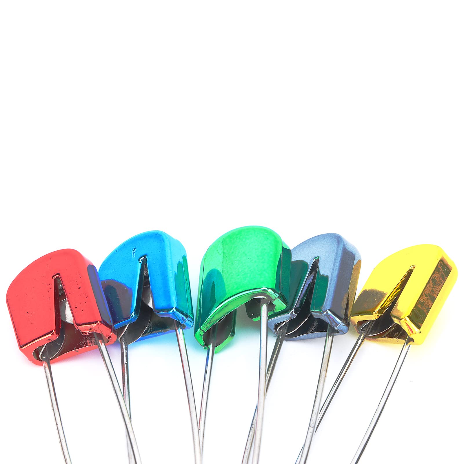 Stainless Steel Diaper Pins with Plastic Safety Locks - 6 Colorful Nappy Sewing Pins for Baby & Adult Cloth Diapers - Secure Fabric Fasteners for Knitting, DIY & Traditional Diaper Use