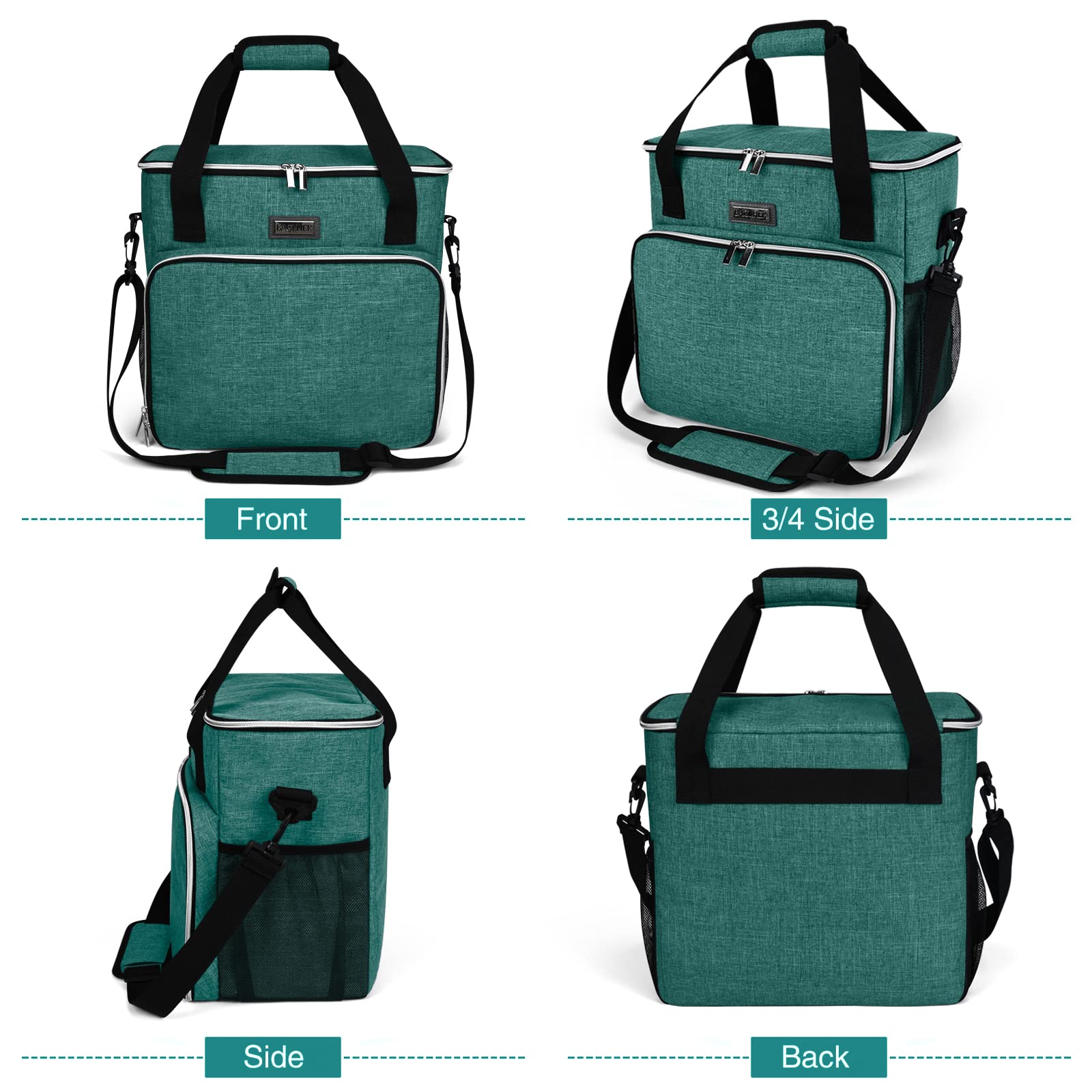 BAGLHER Dog Travel Bag - Waterproof Pet Carrier with 2 Food Containers & 2 Collapsible Bowls - Complete Pet Travel Accessories Kit for Dogs & Cats - Perfect for Road Trips, Camping & Airplane Travel (Green)