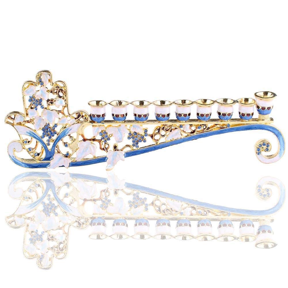 ZZTT Elegant Hanukkah Menorah Candle Holder - Jewish Candelabra for Home Decor, Holiday Party & Festival Lighting - Perfect for Hanukkah Celebrations, Table Centerpiece, and Jewish Tradition Displays