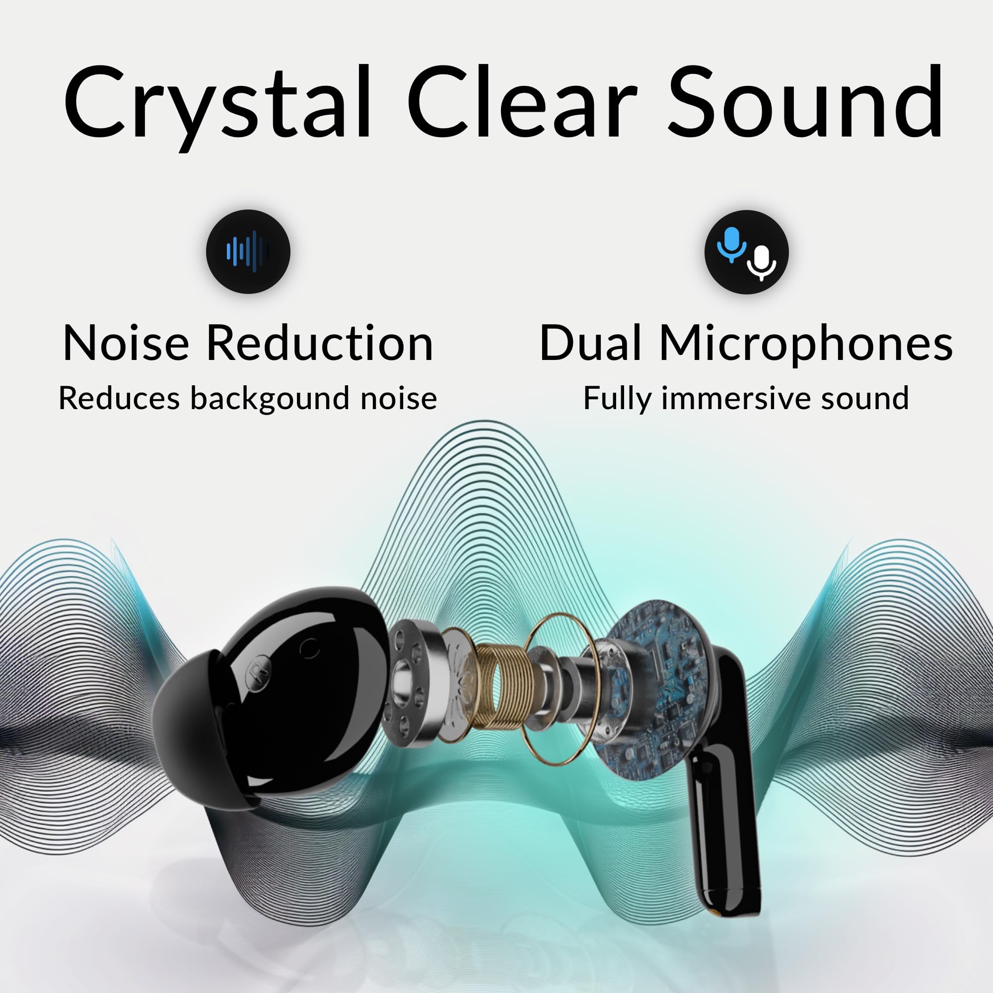 PanWave Rechargeable Bluetooth Hearing Aids for Seniors with Noise Cancelling - Wireless Hearing Amplifier & Portable Charging Case (Black) - Perfect for TV Watching, Phone Calls, and Outdoor Activities
