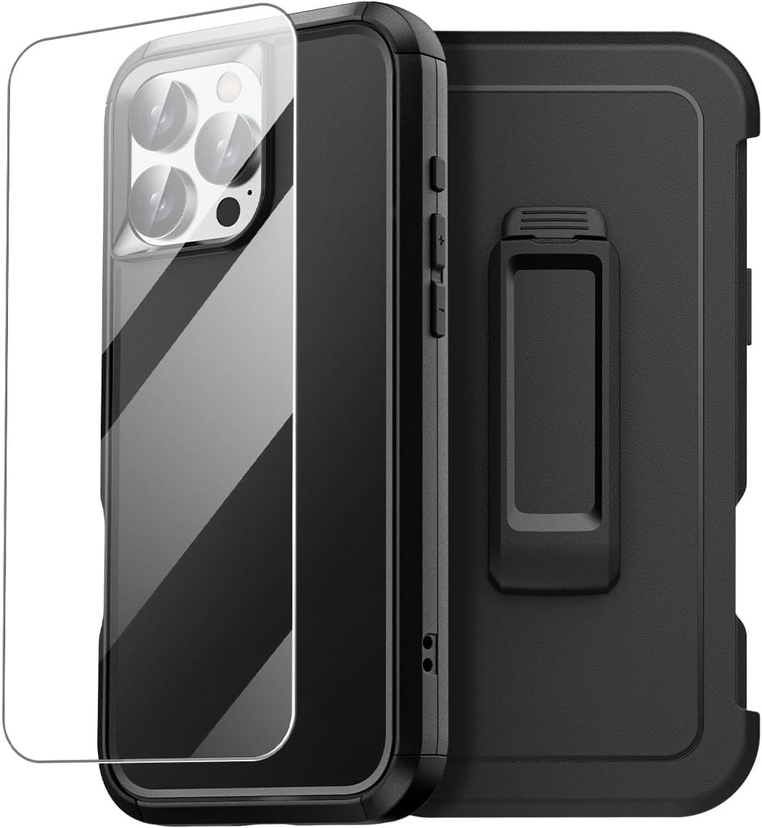 Black+Belt Clip+Glass Protector