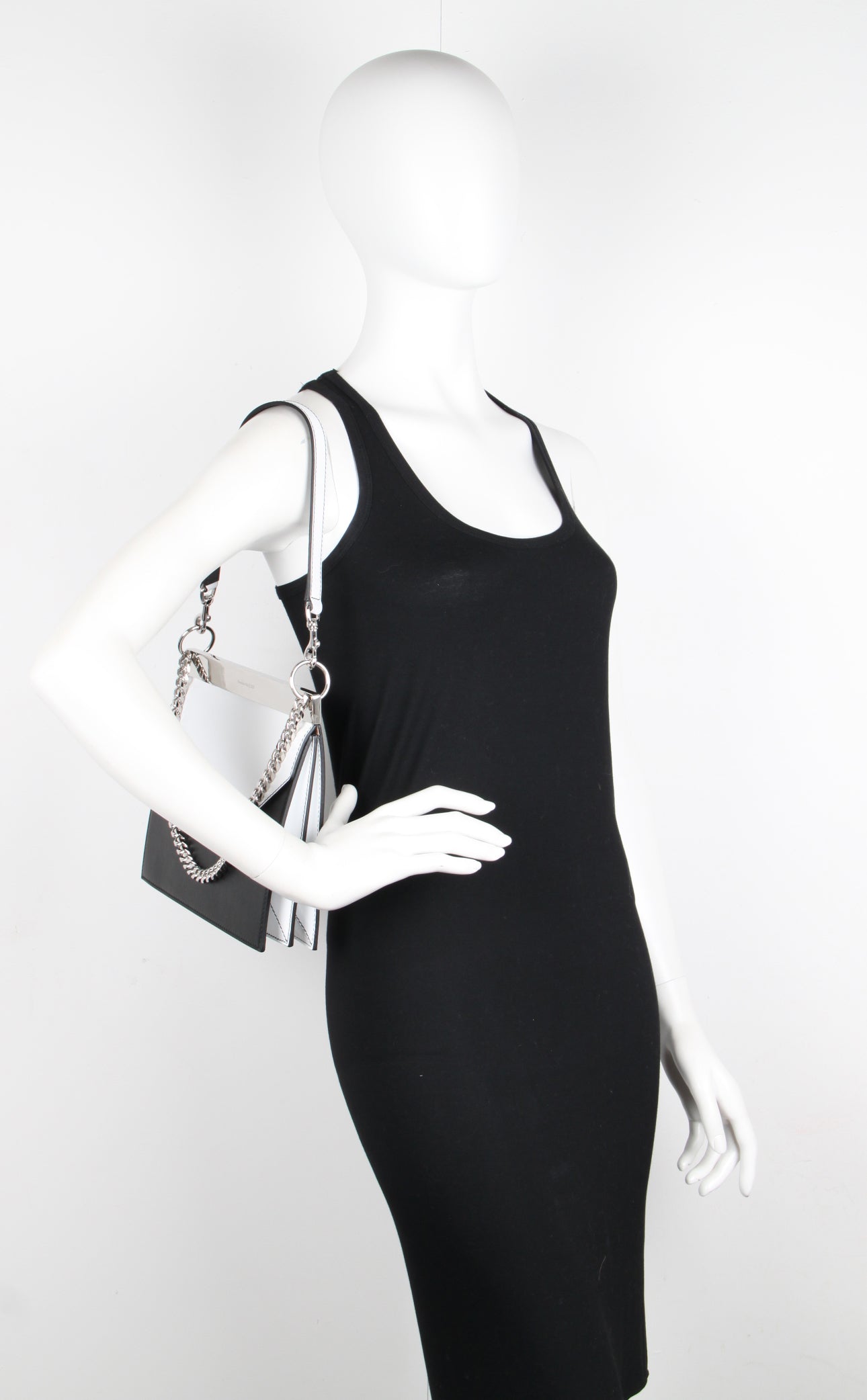 Stylish Bar Shoulder Bag for Women - Black & Silver Crossbody Purse - Perfect for Work, Travel, and Everyday Use