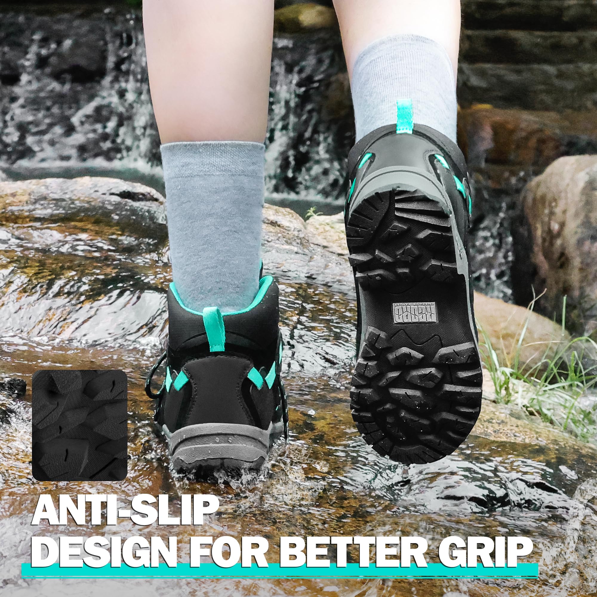 Waterproof Women's Hiking Boots - Non-Slip Outdoor Walking Shoes for Women | Comfortable & Durable Trail Boots for Hiking, Camping & Mountain Climbing