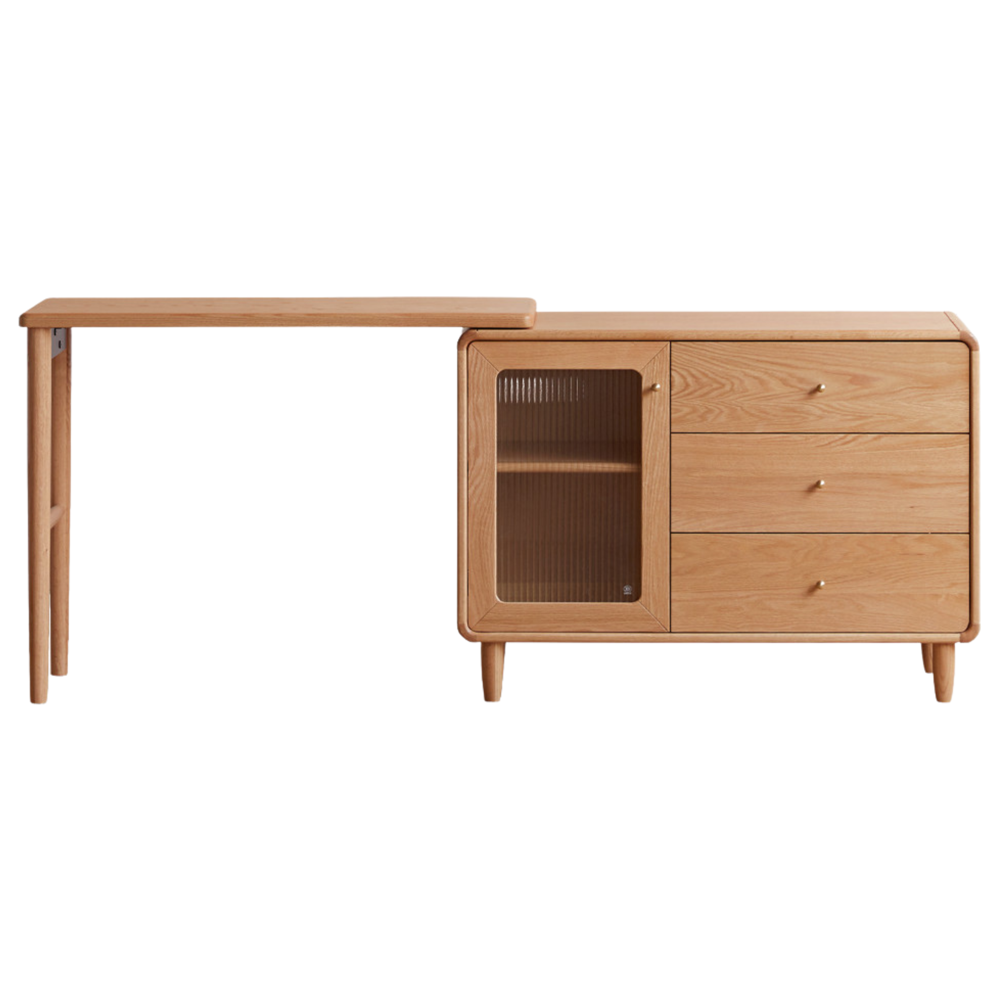 (60-71.8)x15.7x29.9 inch / (152.5-182.5)x40x76 cm / Natural Wood Color / M-shaped board M-shaped door cabinet left door