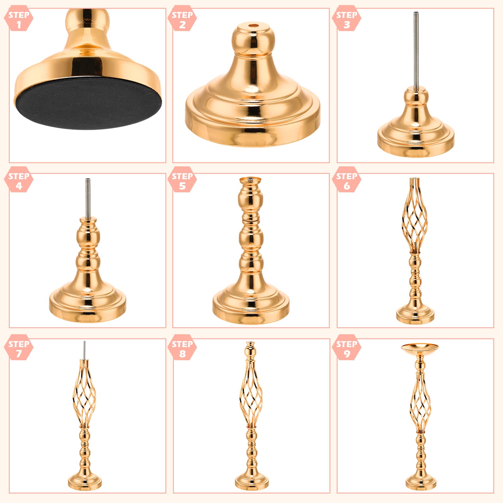20 Pcs Elegant Gold Metal Flower Stands - Tall Wedding Centerpiece Decor, Flower Vase & Candle Holder for Reception Tables, Parties, Events, Hotels & Home Decor - Perfect for Weddings, Anniversaries & Romantic Dinners