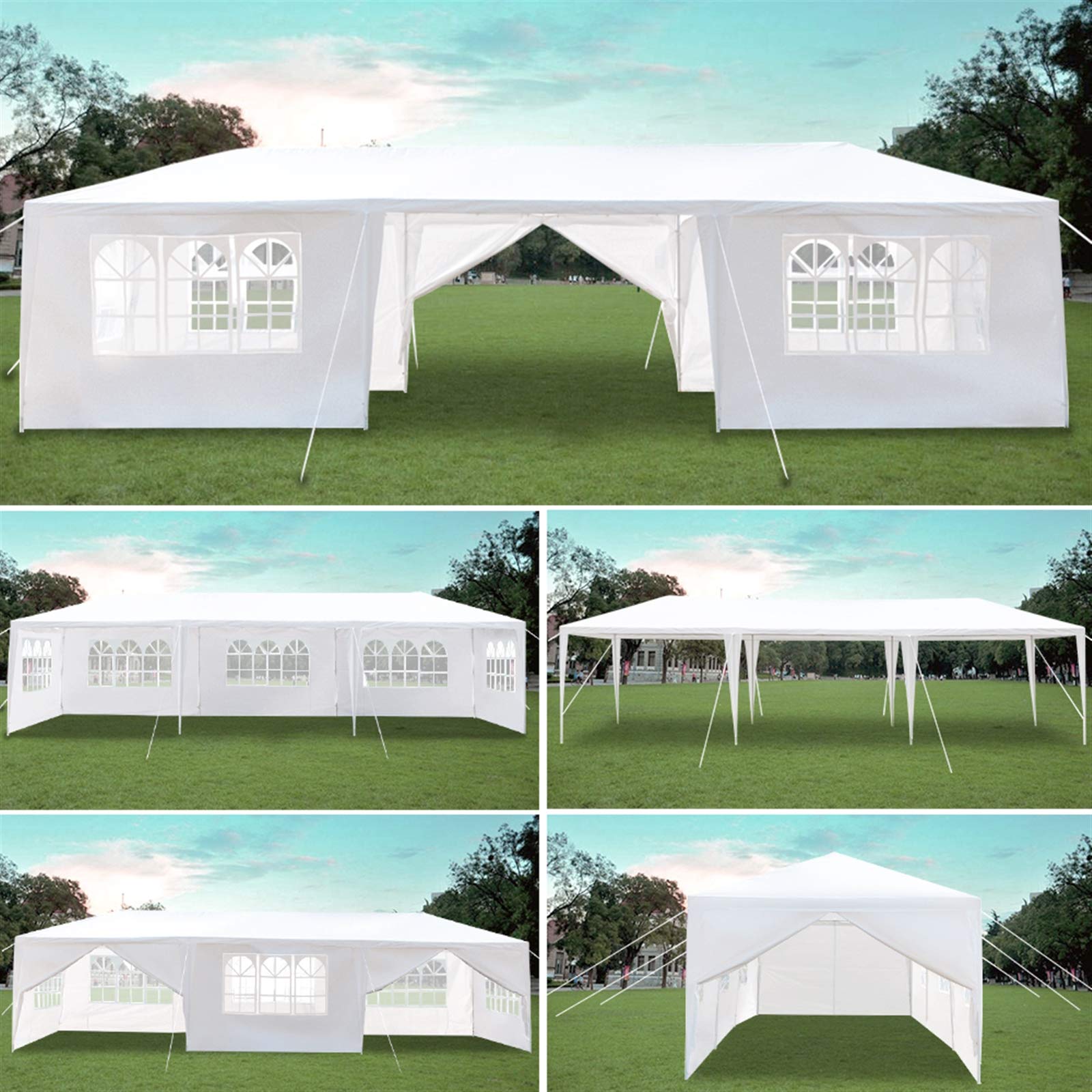 BELANITAS 10x30 Heavy Duty Party Tent with 7 Windows & Iron Frame - Waterproof Outdoor Wedding Event Tent for Garden, Backyard, Picnic, and Home Celebrations