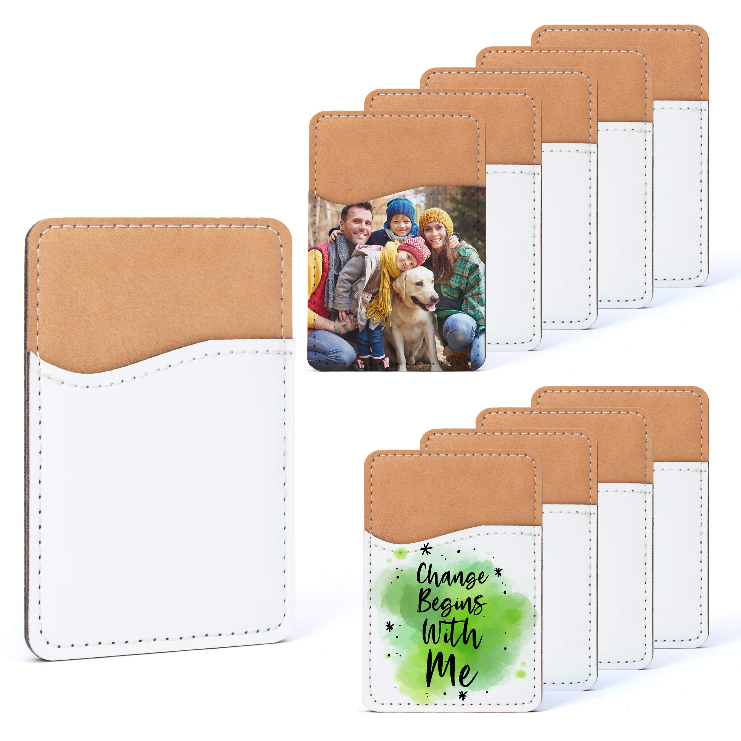Custom Sublimation Blanks Phone Wallet - PU Leather Card Holder for iPhone & Android, HTV & Vinyl Friendly DIY Sticker Back Cover (White PU Leather) - Perfect for Daily Commute, Travel & Hands-Free Convenience