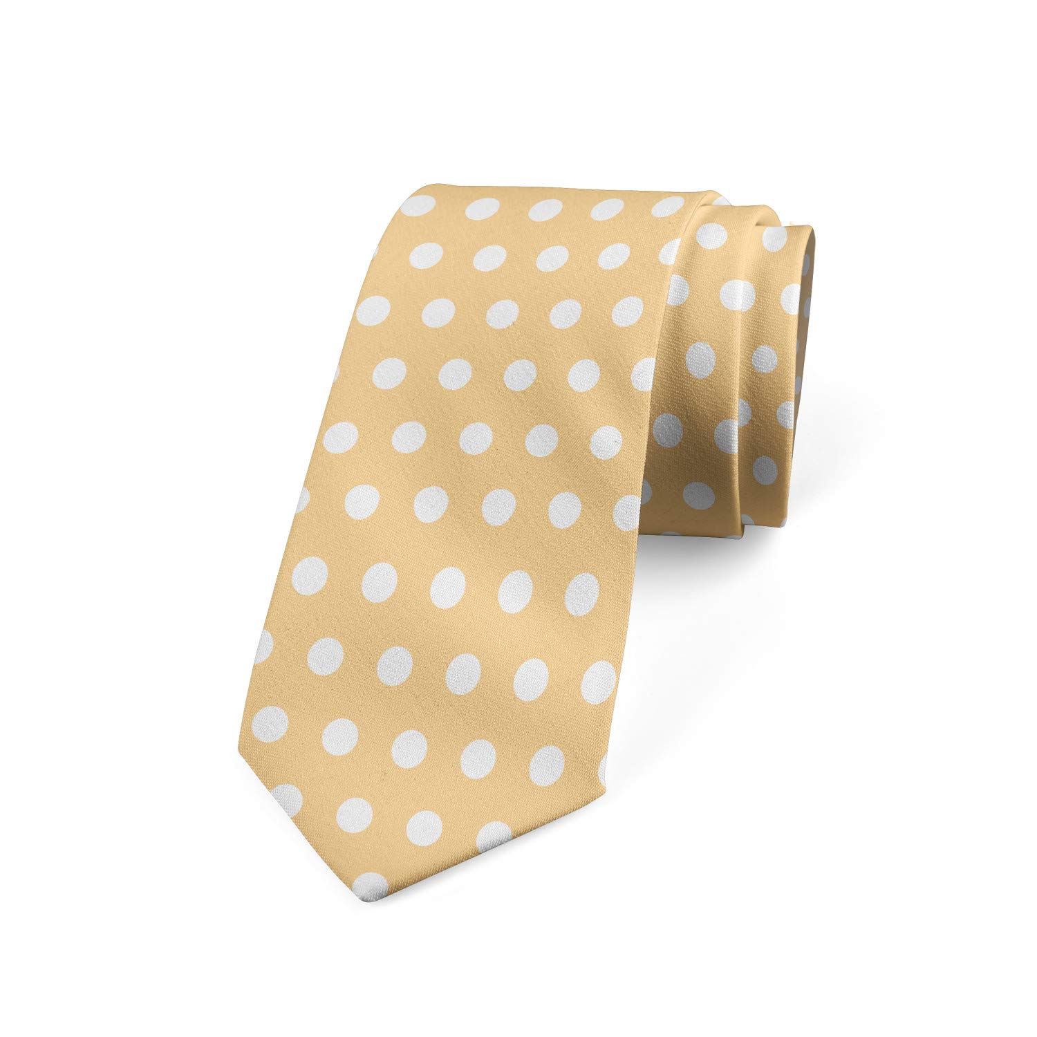 Ambesonne Classic Orange & White Polka Dot Dress Necktie for Men | 3.7