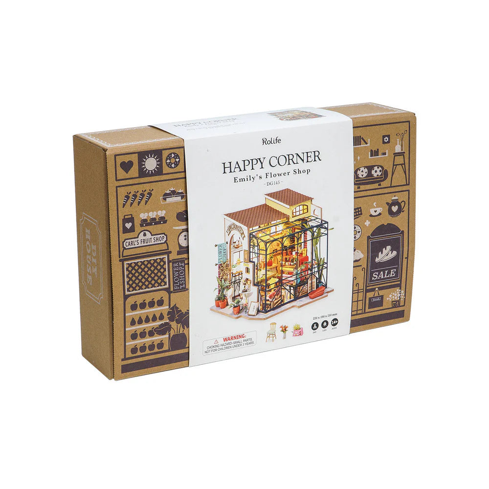 ROBOTIME Emily's Flower Shop DIY 3D Puzzle Model Kit - Creative Craft Gift for Adults & Teens, Home Decor, Relaxing Hobby Project for Birthday & Mother's Day