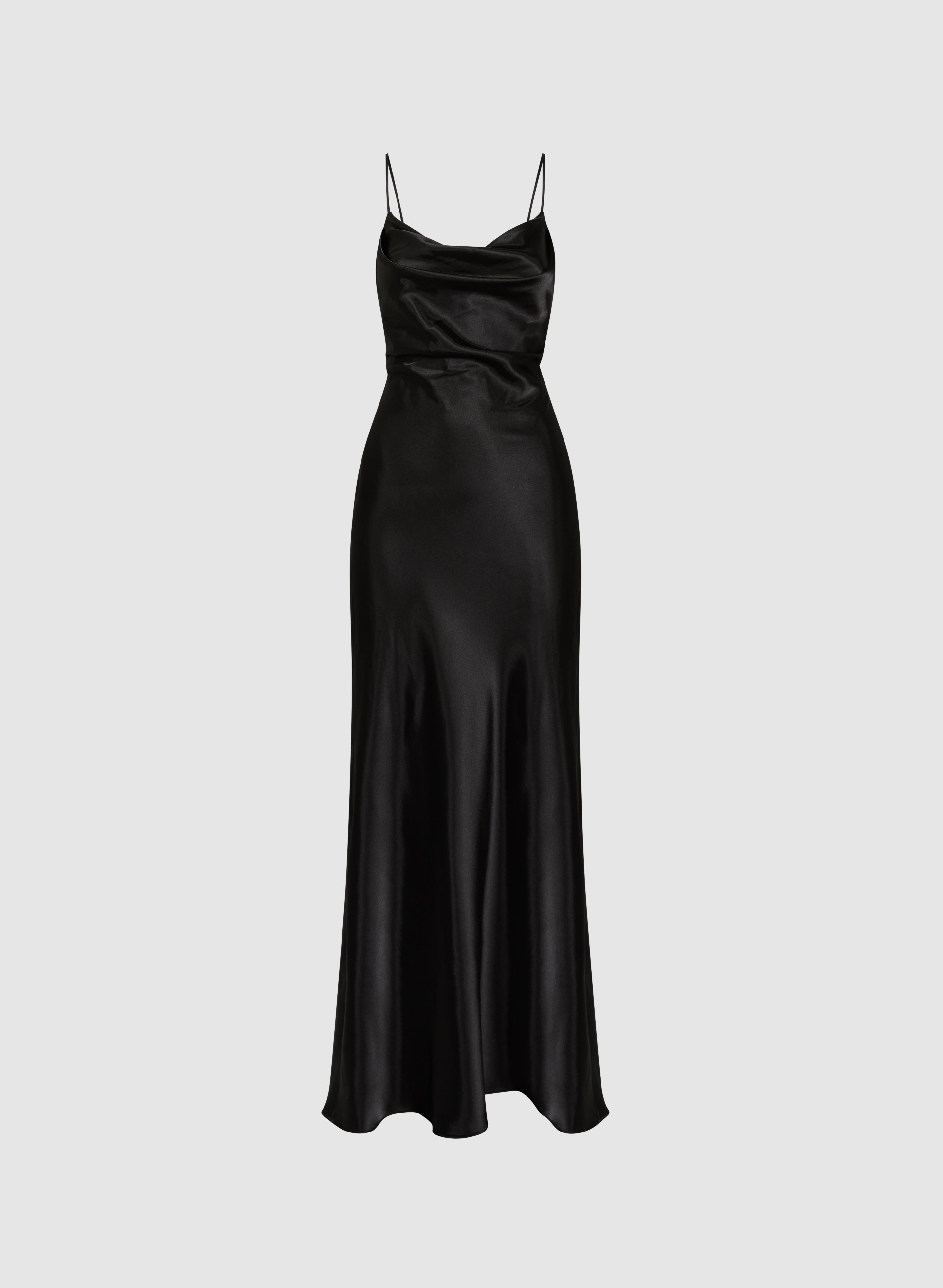 Elegant Cowl Neck Satin Dress for Women - Formal Evening Gown, Party Wear & Special Occasions