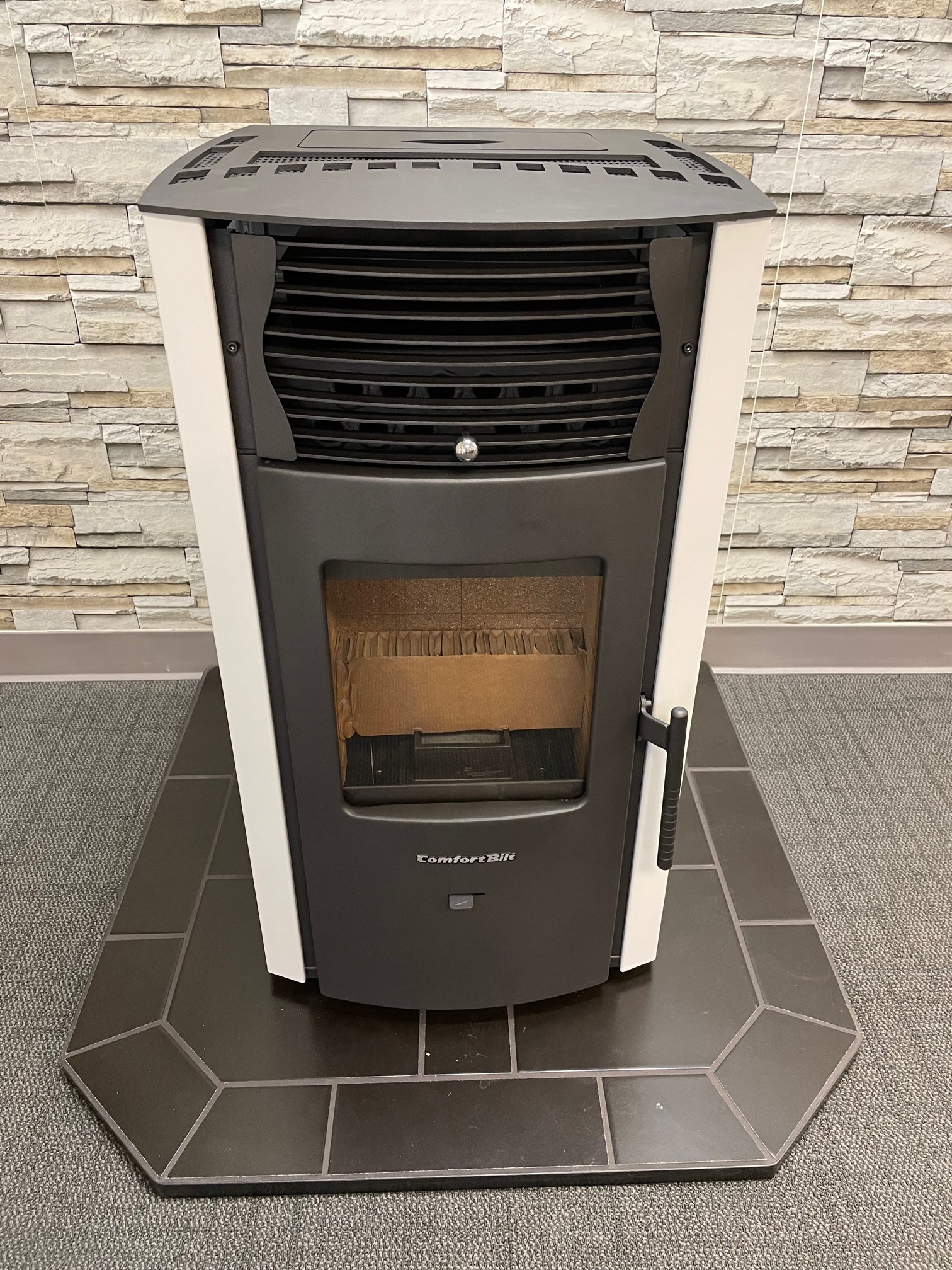 ComfortBilt HP50S High-Efficiency Pellet Stove in Arctic White - Perfect for Home Heating & Cozy Winter Nights