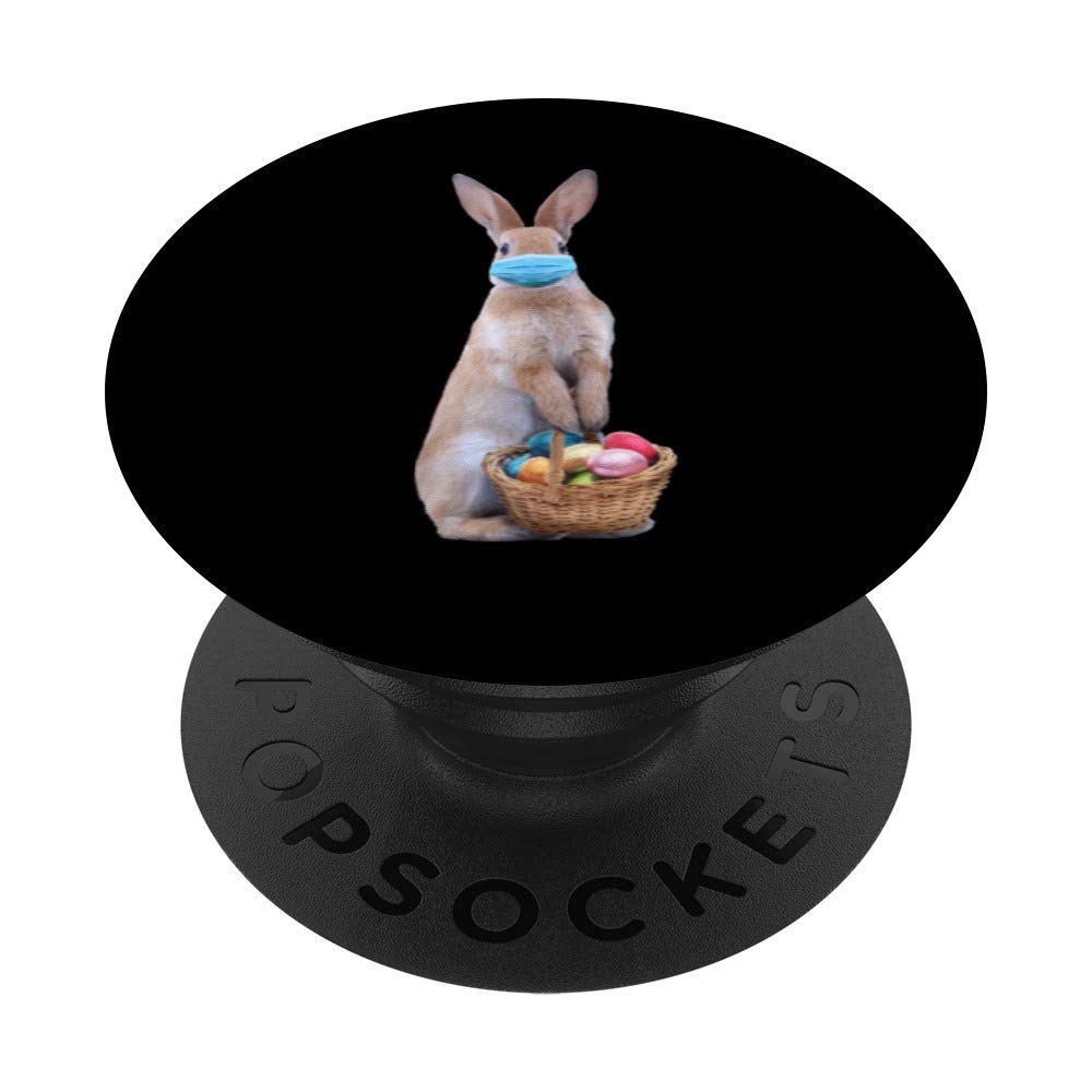Easter Bunny Face Mask with Chocolate Eggs - Easter Basket PopSockets PopGrip | Swappable Phone & Tablet Grip for iPhone, Samsung | Perfect for Easter Gifts, Spring Decorations & Holiday Photos