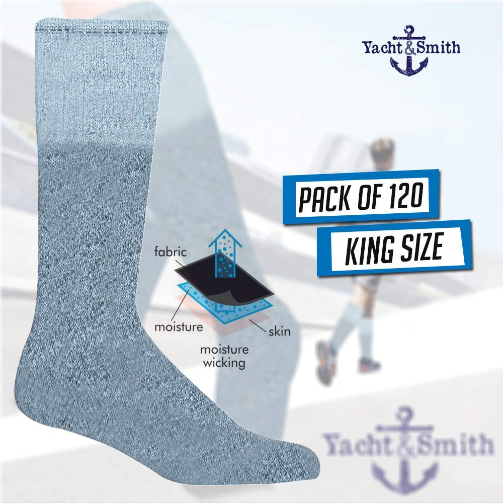 Yacht & Smith 28 Inch Men's Long Cotton Tube Socks - Bulk Wholesale (Size 10-13) for Running, Basketball & Outdoor Sports