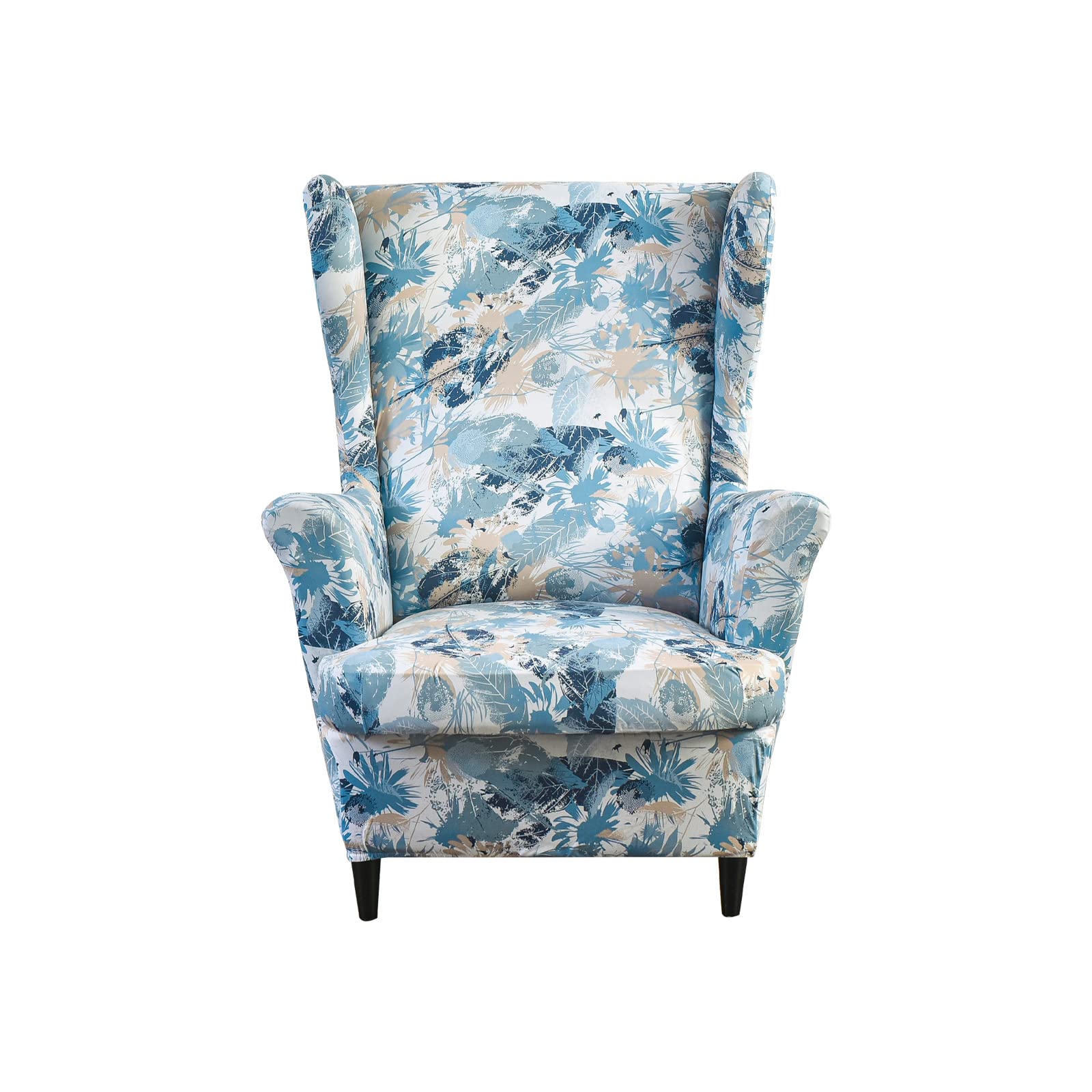 HAOYONG Printed Wing Chair Slipcovers - 2-Piece Stretch Washable Wingback Armchair Covers for Living Room & Bedroom | Perfect for Home Decor, Furniture Protection, and Sofa Makeover
