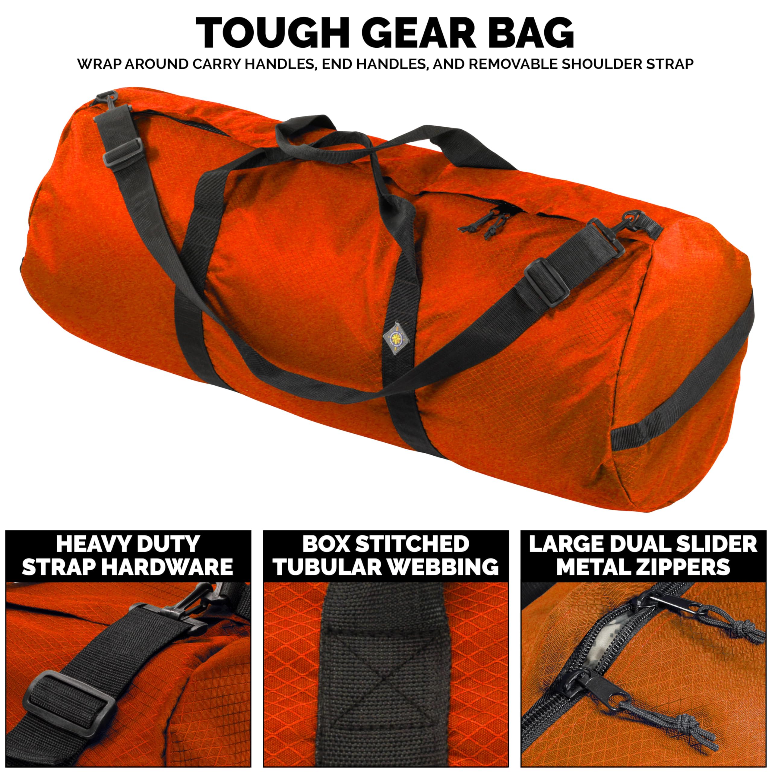 North Star Sports Large Duffle Bag - Heavy Duty Waterproof Gym Bag & Travel Duffel | Foldable Tactical Gear Bag for Equipment Storage | Perfect for Workouts, Military Use & Airplane Carry-On Luggage