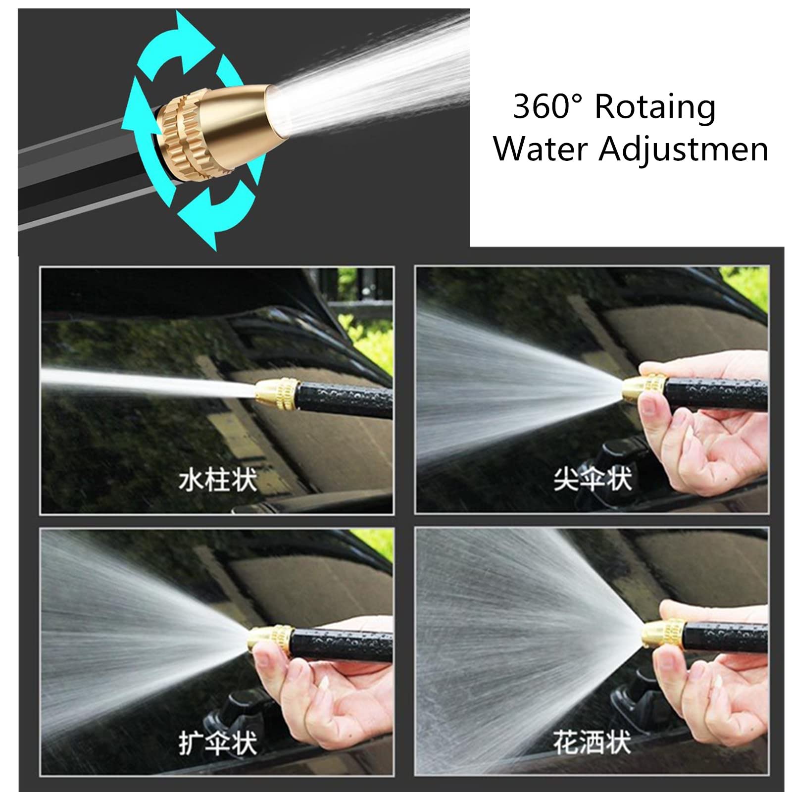 High Pressure Garden Hose Spray Gun - Heavy Duty Water Hose Nozzle for Car Washing, Pet Bathing, Lawn Watering & Sidewalk Cleaning | Perfect for Outdoor Cleaning & Gardening