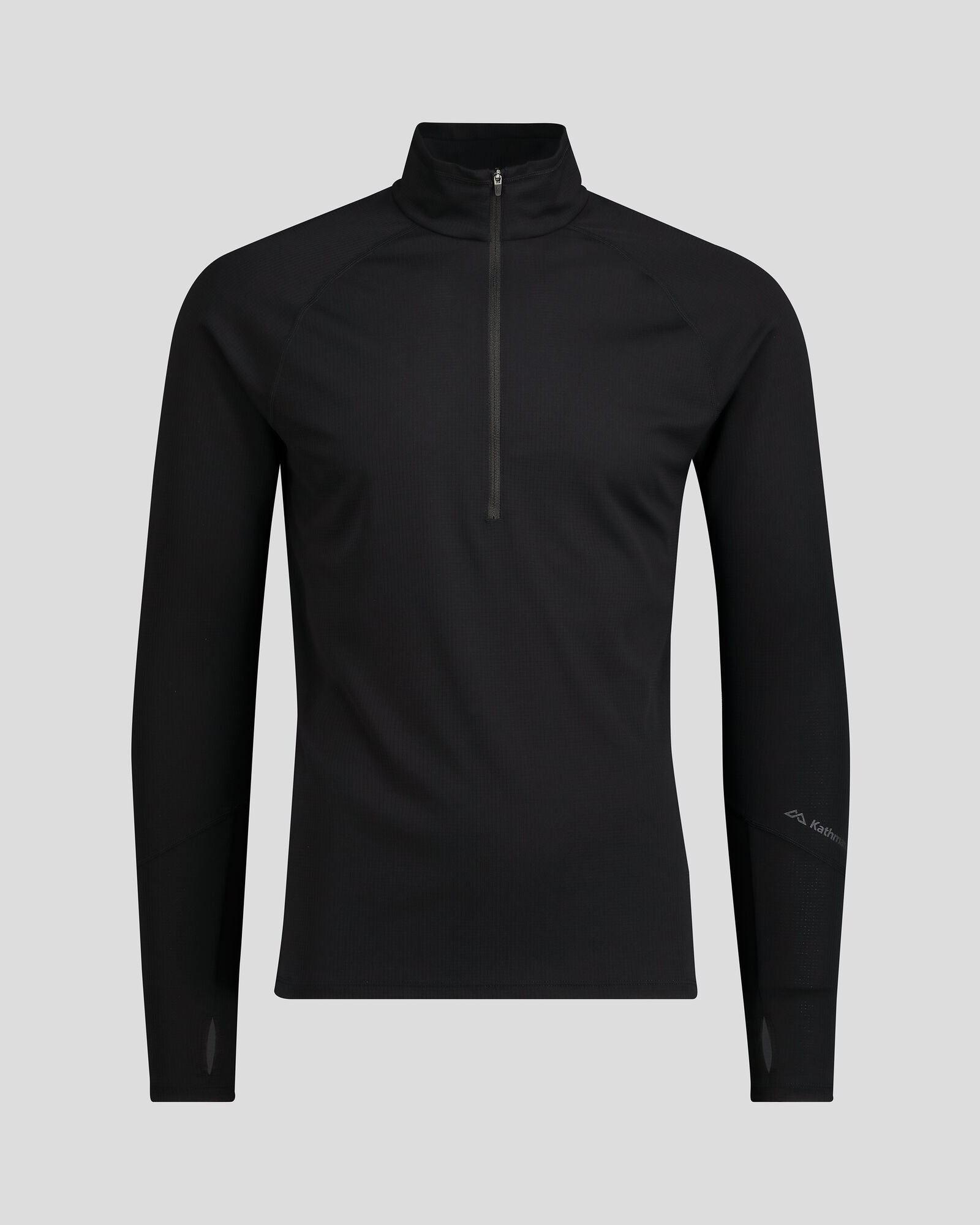 Men's KMDAction Quarter Zip Baselayer Top - Moisture Wicking, Breathable & Odor Resistant for Running, Hiking & Outdoor Activities - Black