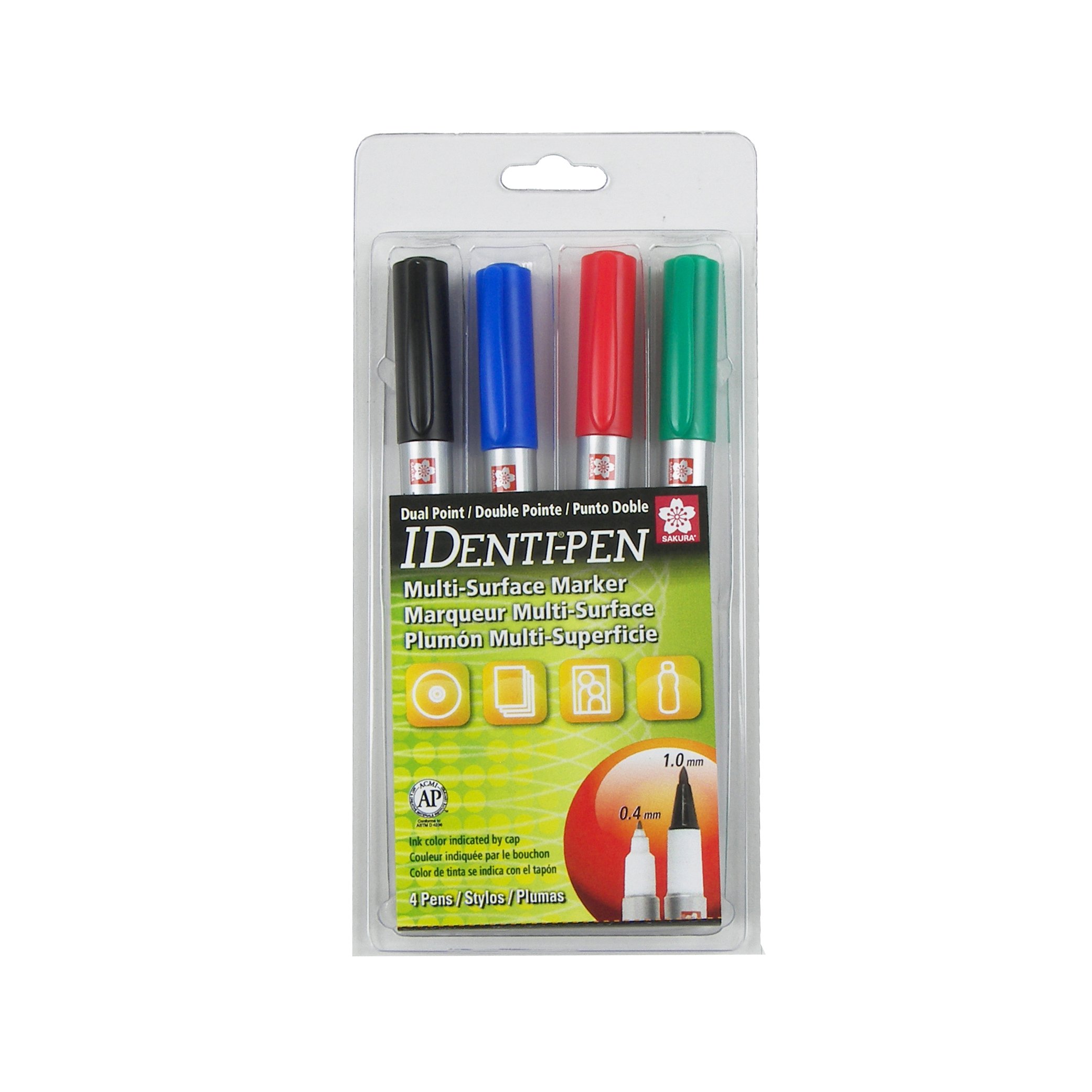 Sakura 44161 4-Piece Identi-Pen Permanent Marker Set - Assorted Vibrant Colors for Labeling, Organizing & DIY Crafts - Perfect for Office, School & Home Use