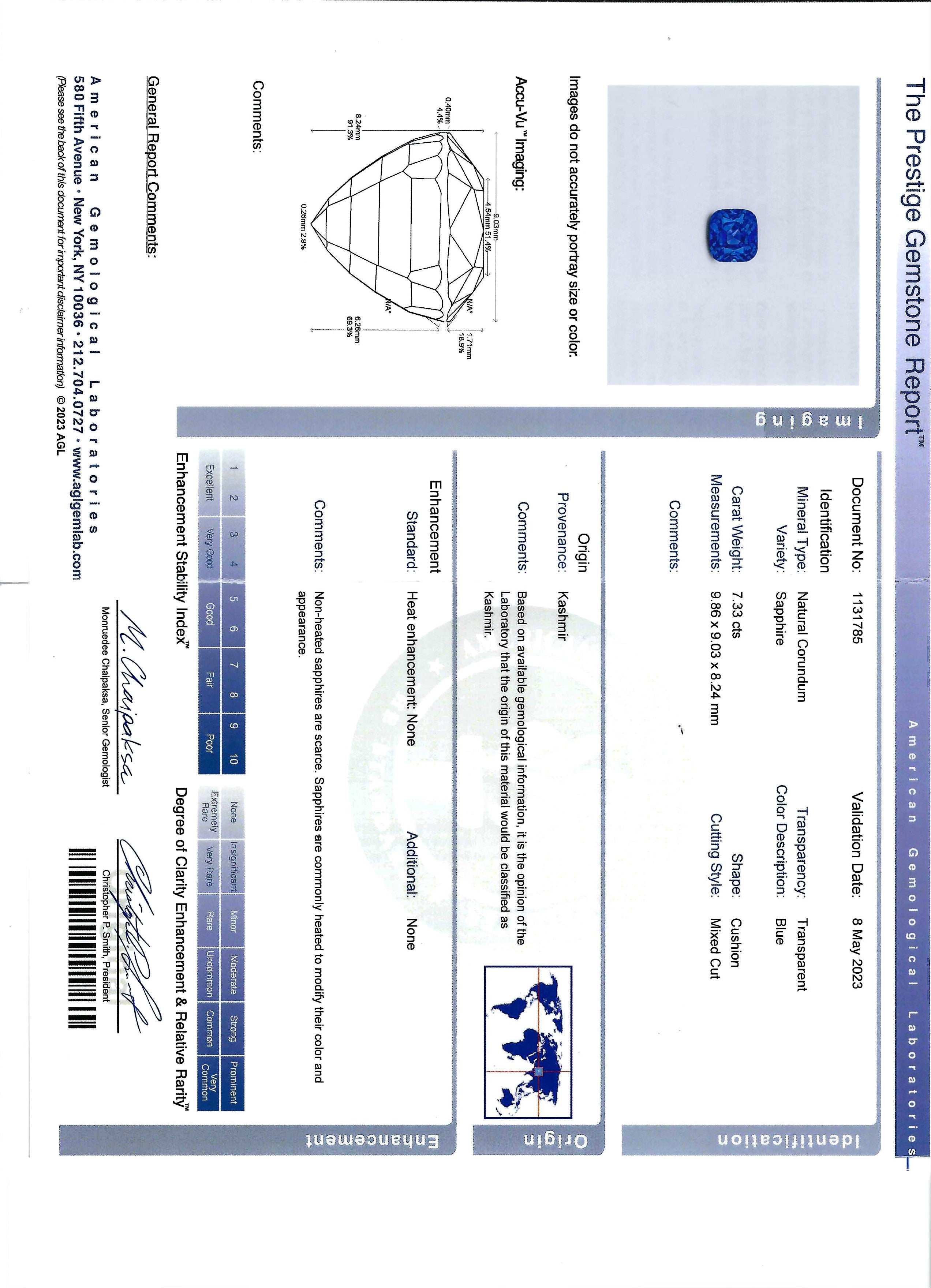 AGL Certified No Heat Kashmir Sapphire Ring – Genuine Natural Blue Sapphire Engagement Ring for Women | Perfect for Weddings, Anniversaries & Special Occasions