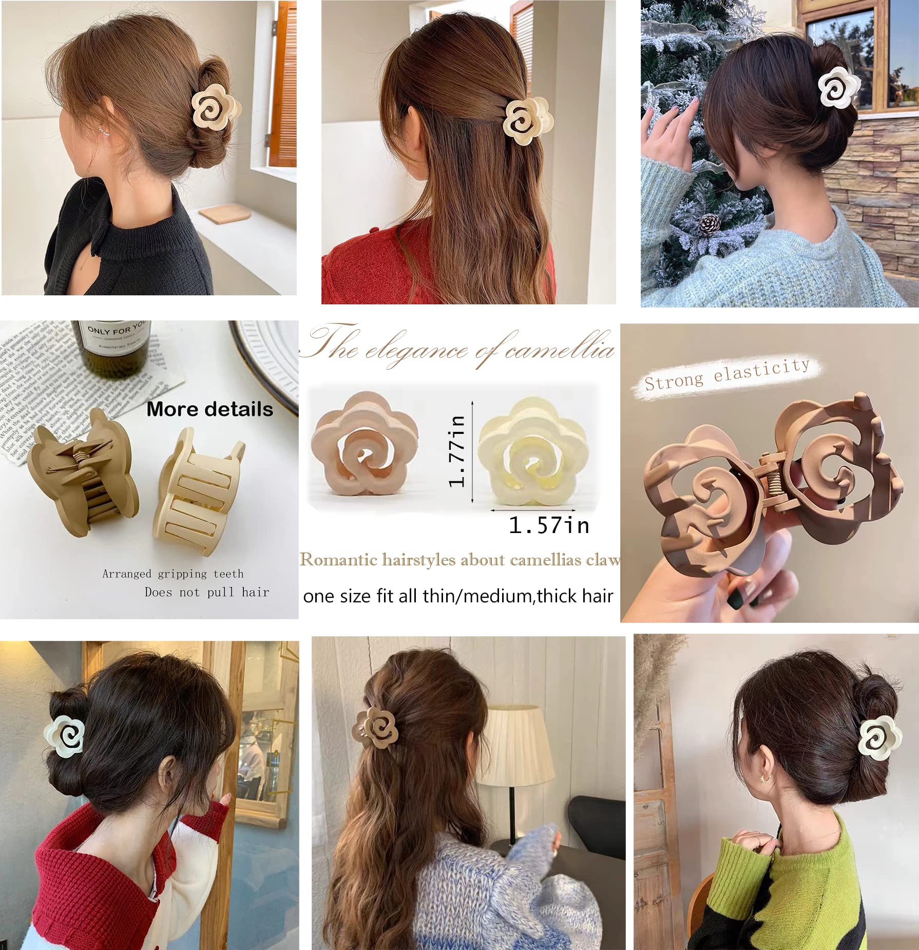 Matte Hair Claw Clips for Women - 8 Colors, Thin Hair Barrettes for Daily Styling & Gifts