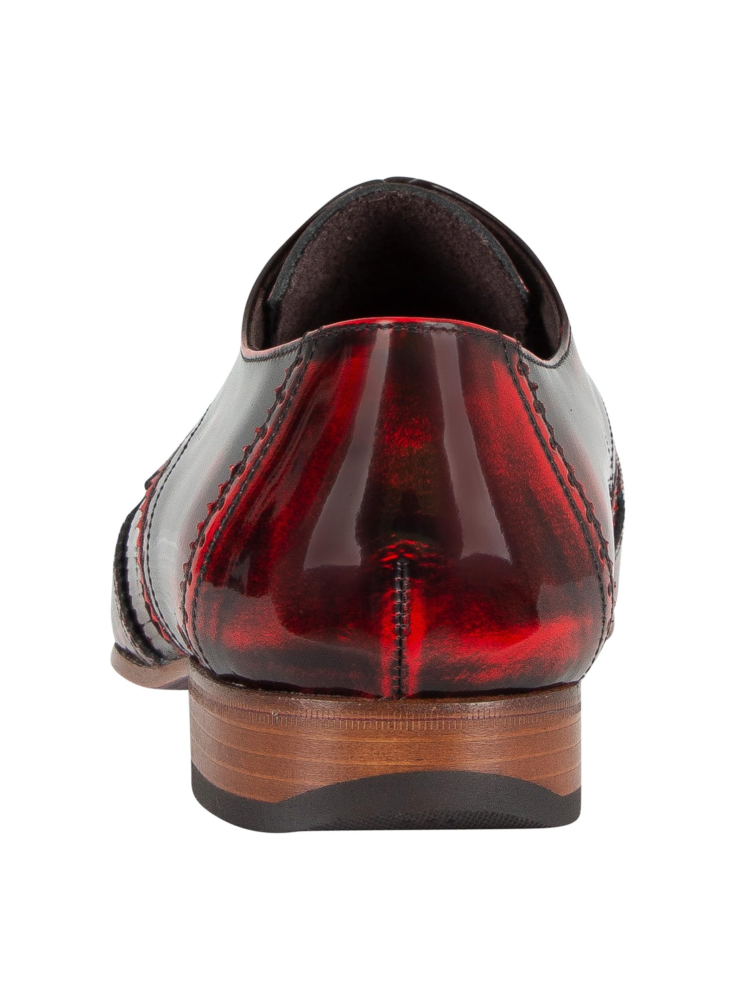 Premium Men's Red Polished Leather Dress Shoes - Formal & Business Attire for Weddings, Office & Special Occasions