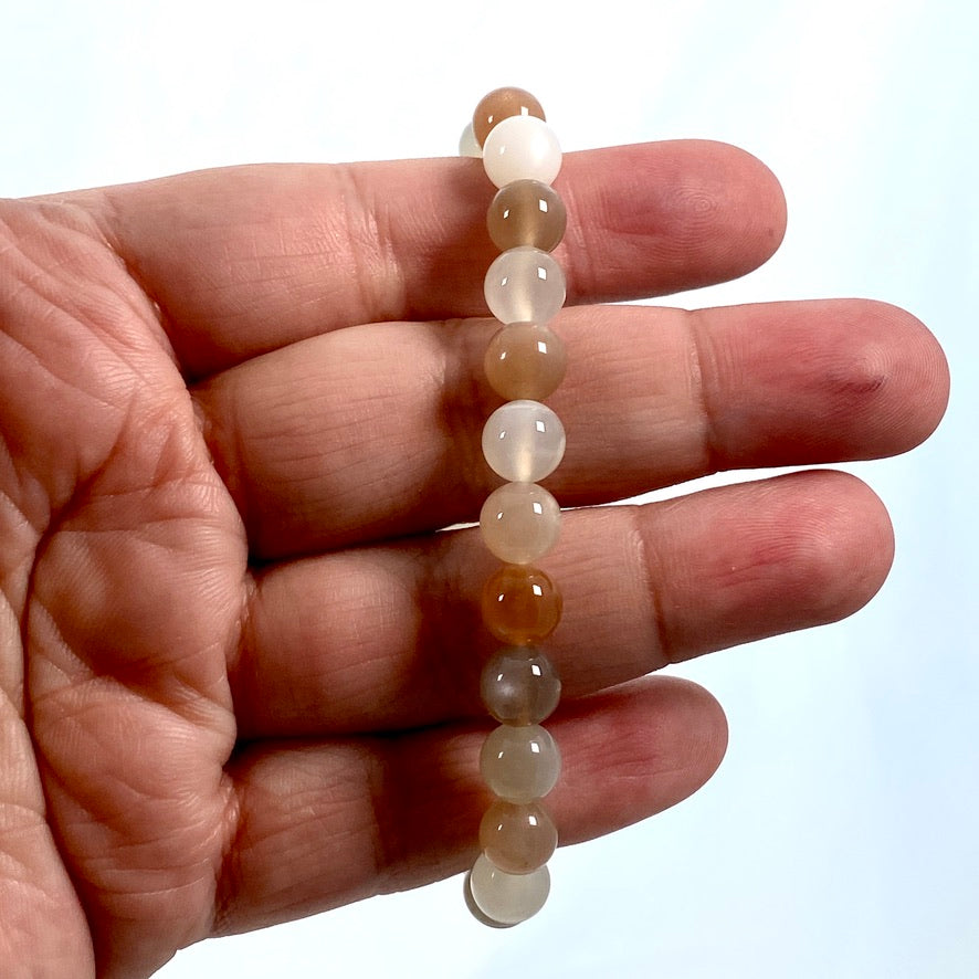Moonstone Mixed Color Bracelet for Women - Healing Crystal Jewelry for Meditation, Yoga & Spiritual Balance | Boho Chic Accessory